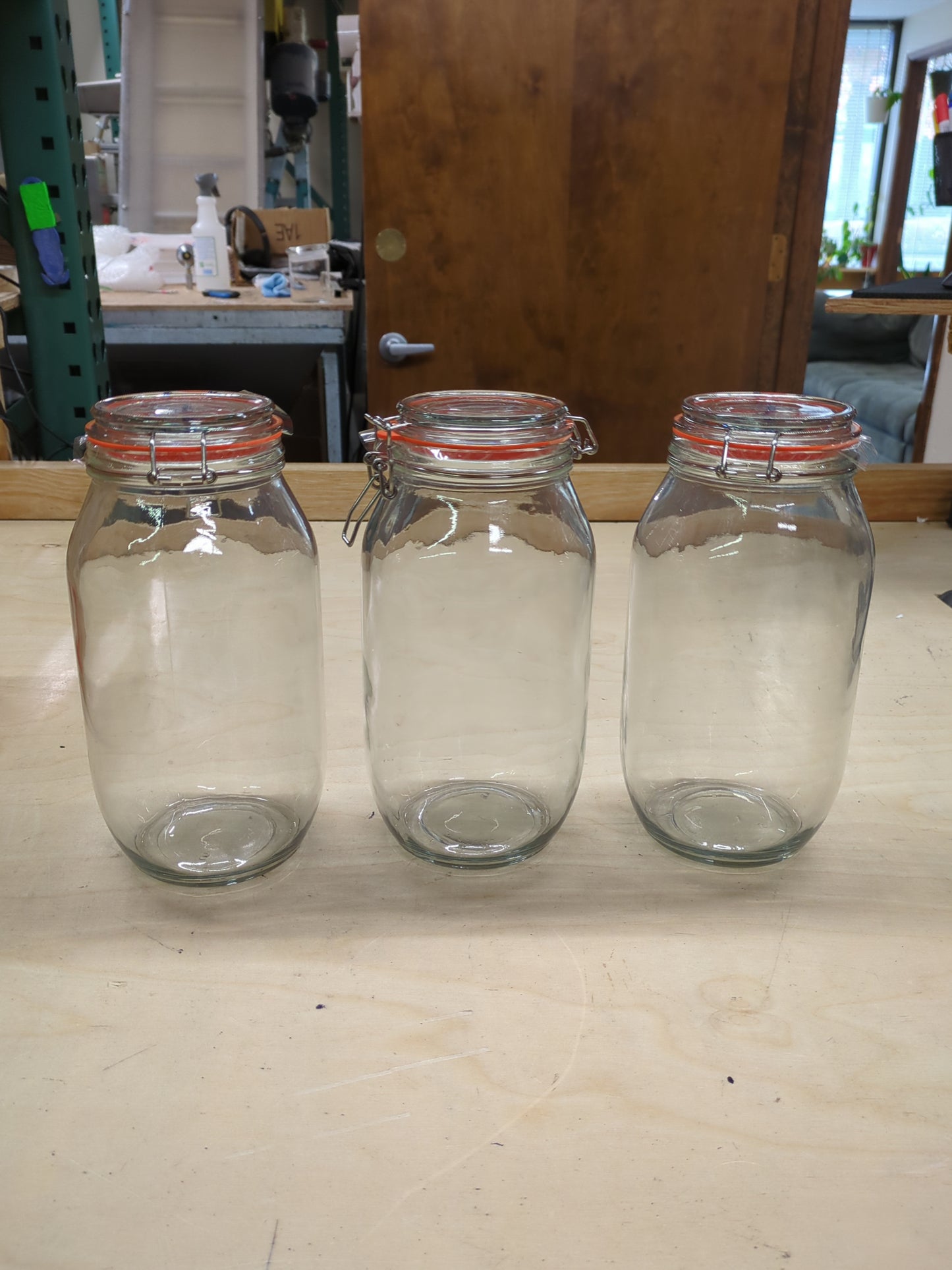 NEW - Simpli-Magic Airtight Glass Canister with Lids 78oz (Set of 3) Food Storage, 78 Ounce - Retail $28