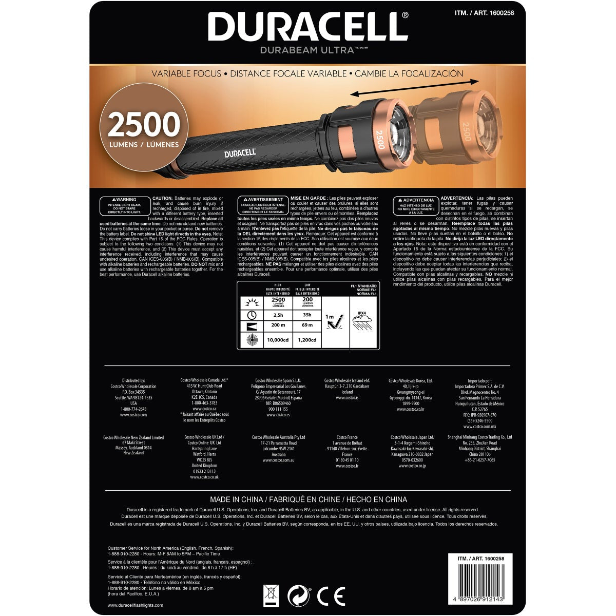 Duracell 2500L Flashlight - Retail $35