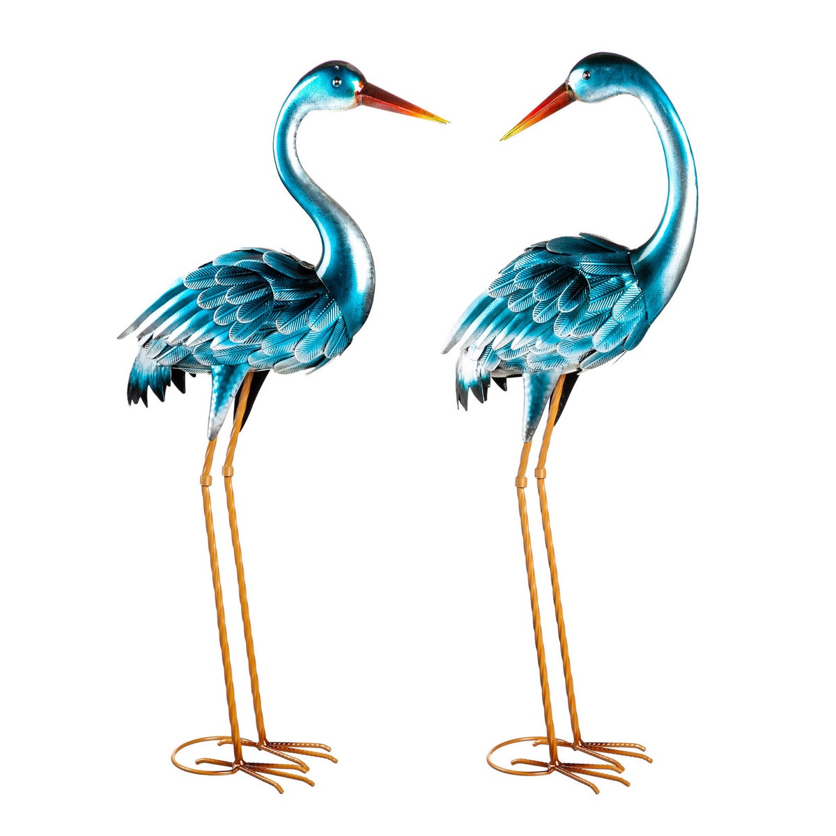 35” Blue Heron Statue Pair - Retail $40