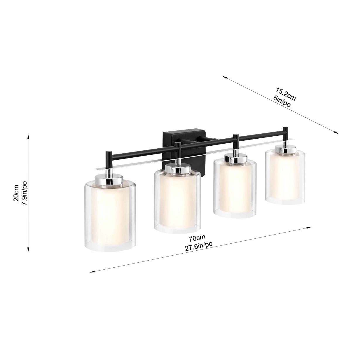 Housemark 4-Light LED Bath Vanity Light - Retail $60