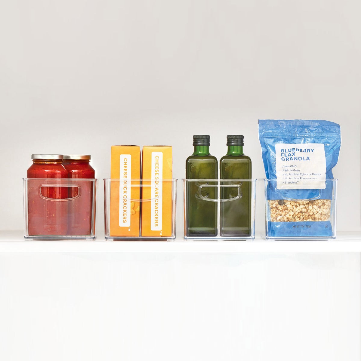 iDESIGN Linus Plastic Fridge/Pantry Kitchen Organizer Bins, Set of 4