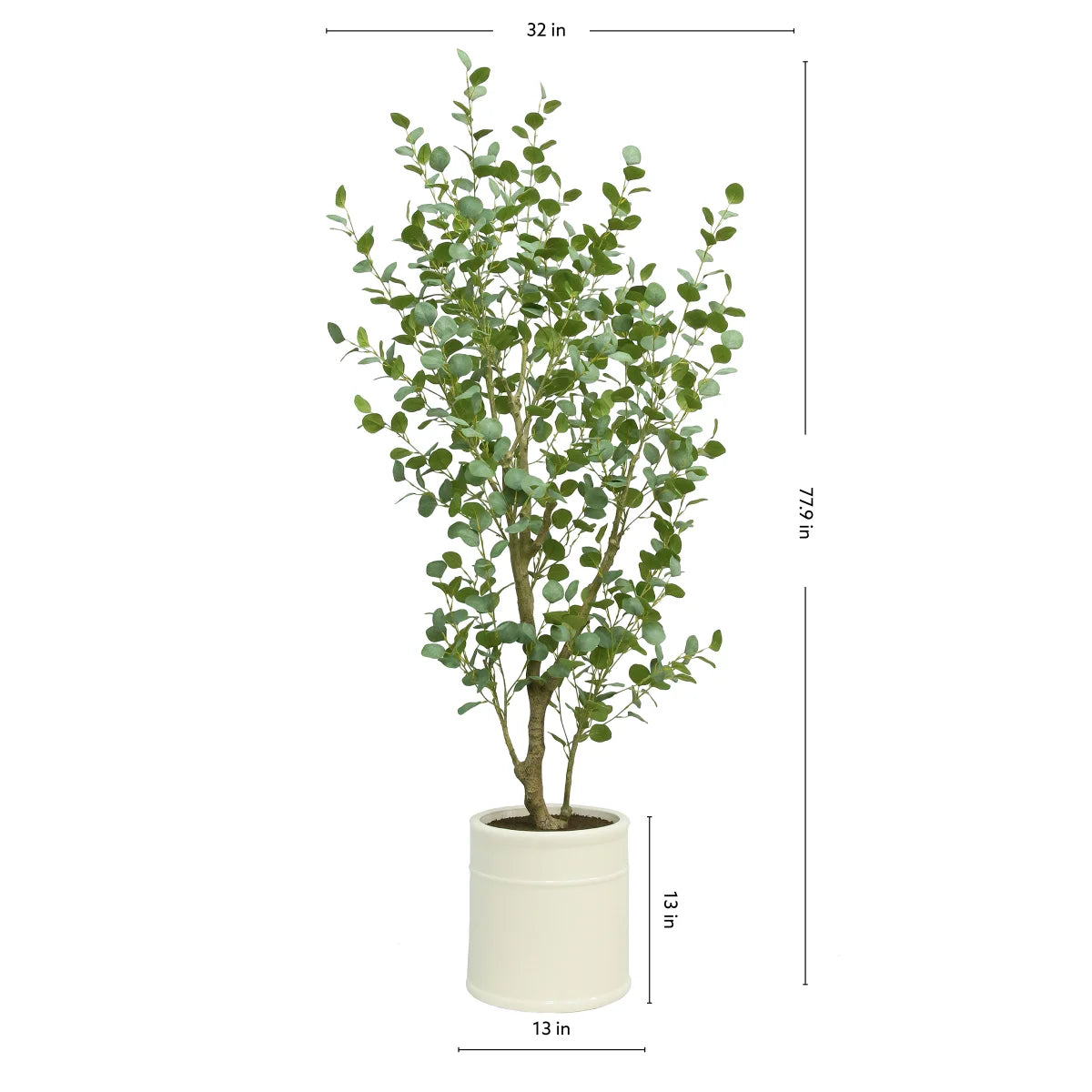NEW - Faux 6.5' Eucalyptus Tree - Retail $169
