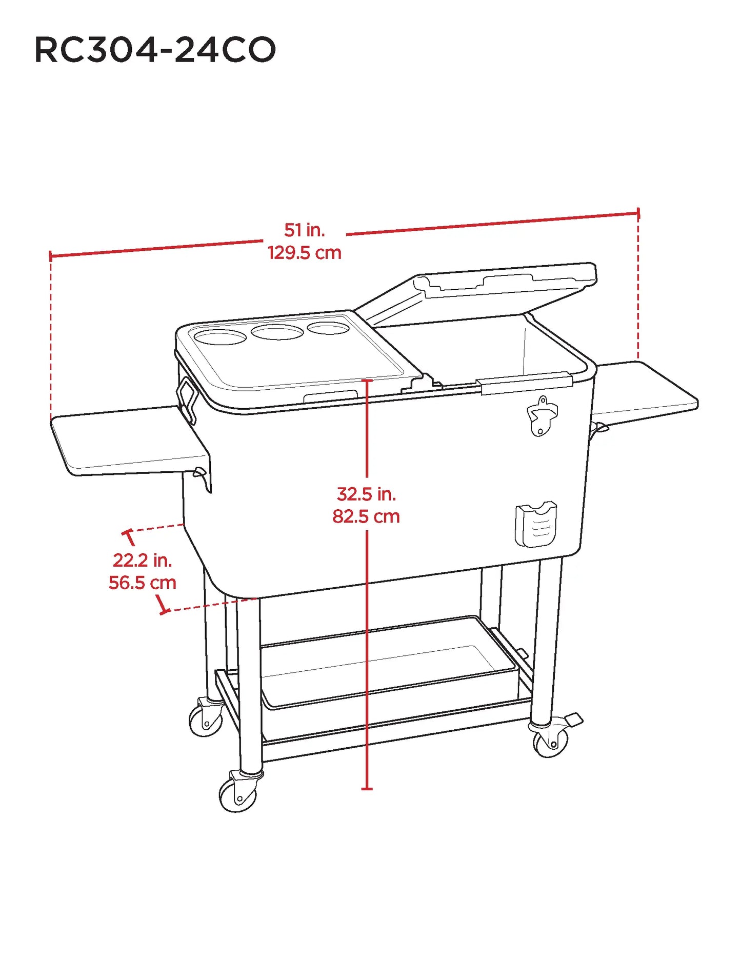 Tommy Bahama 100-quart Stainless Steel Rolling Cooler - Retail $229