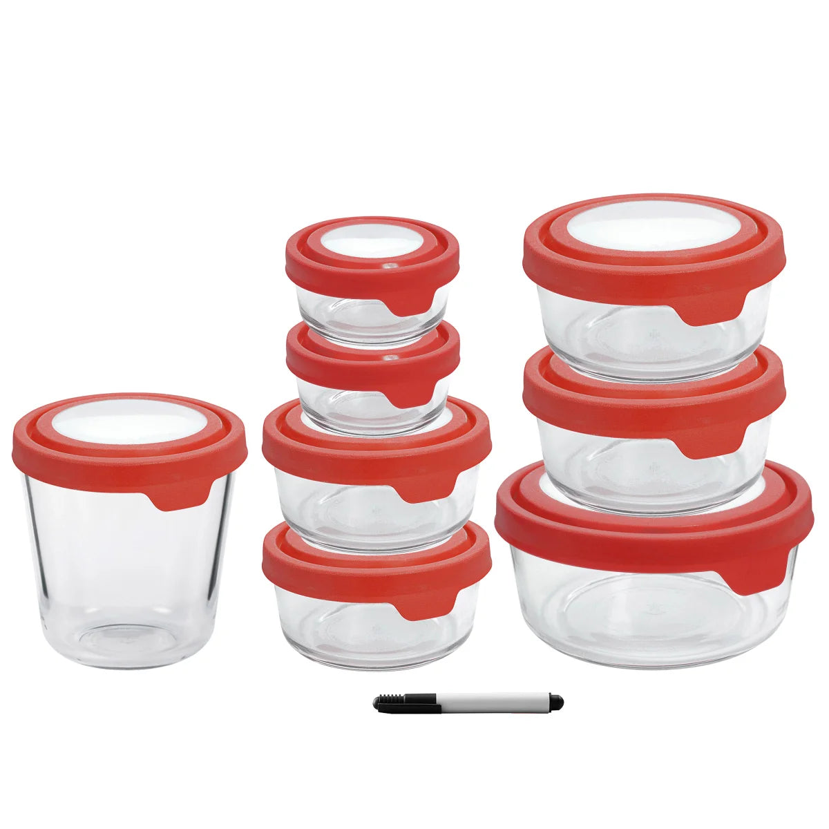 Anchor Hocking TrueSeal Glass Food Storage, Set of 16 - Retail $29