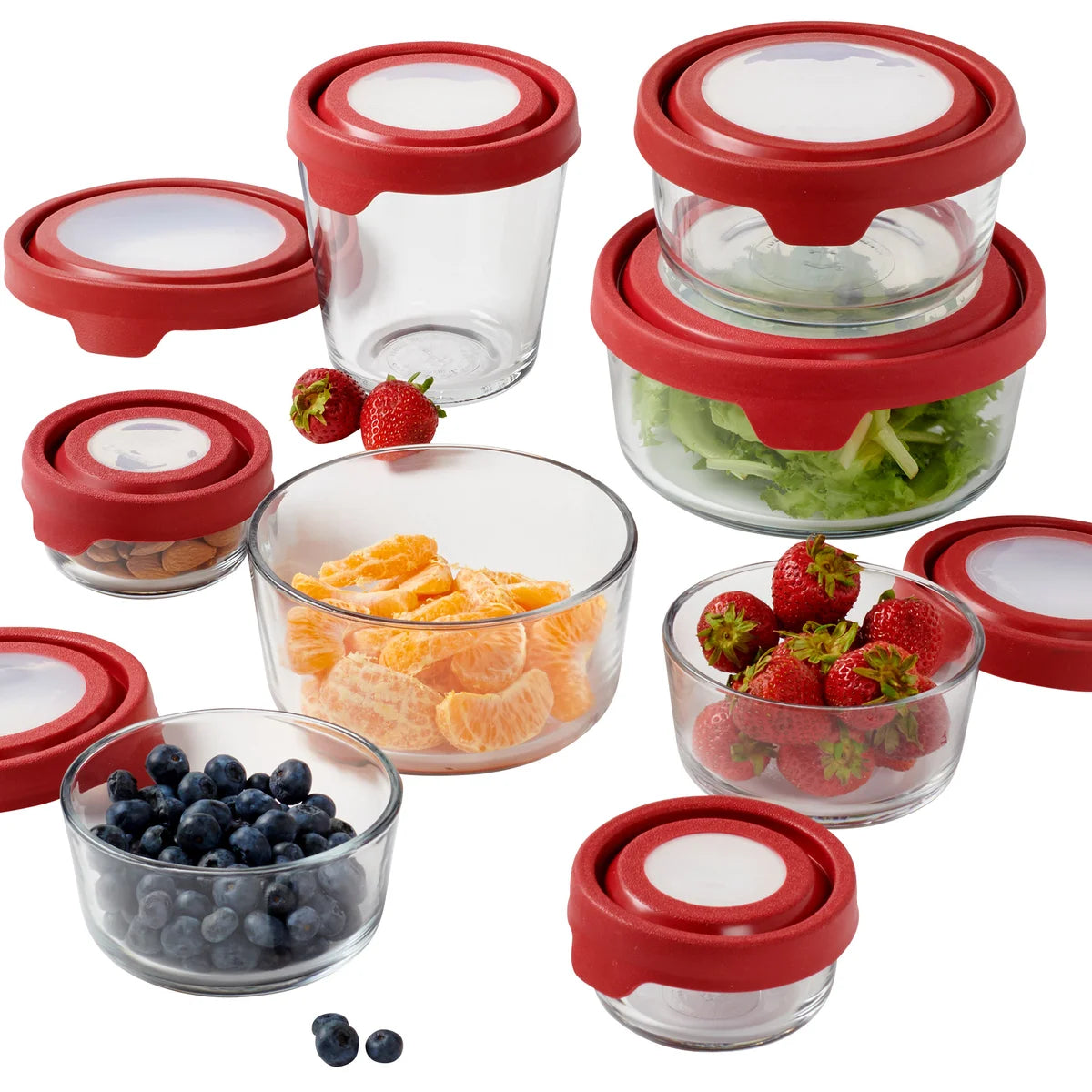 Anchor Hocking TrueSeal Glass Food Storage, Set of 16 - Retail $29