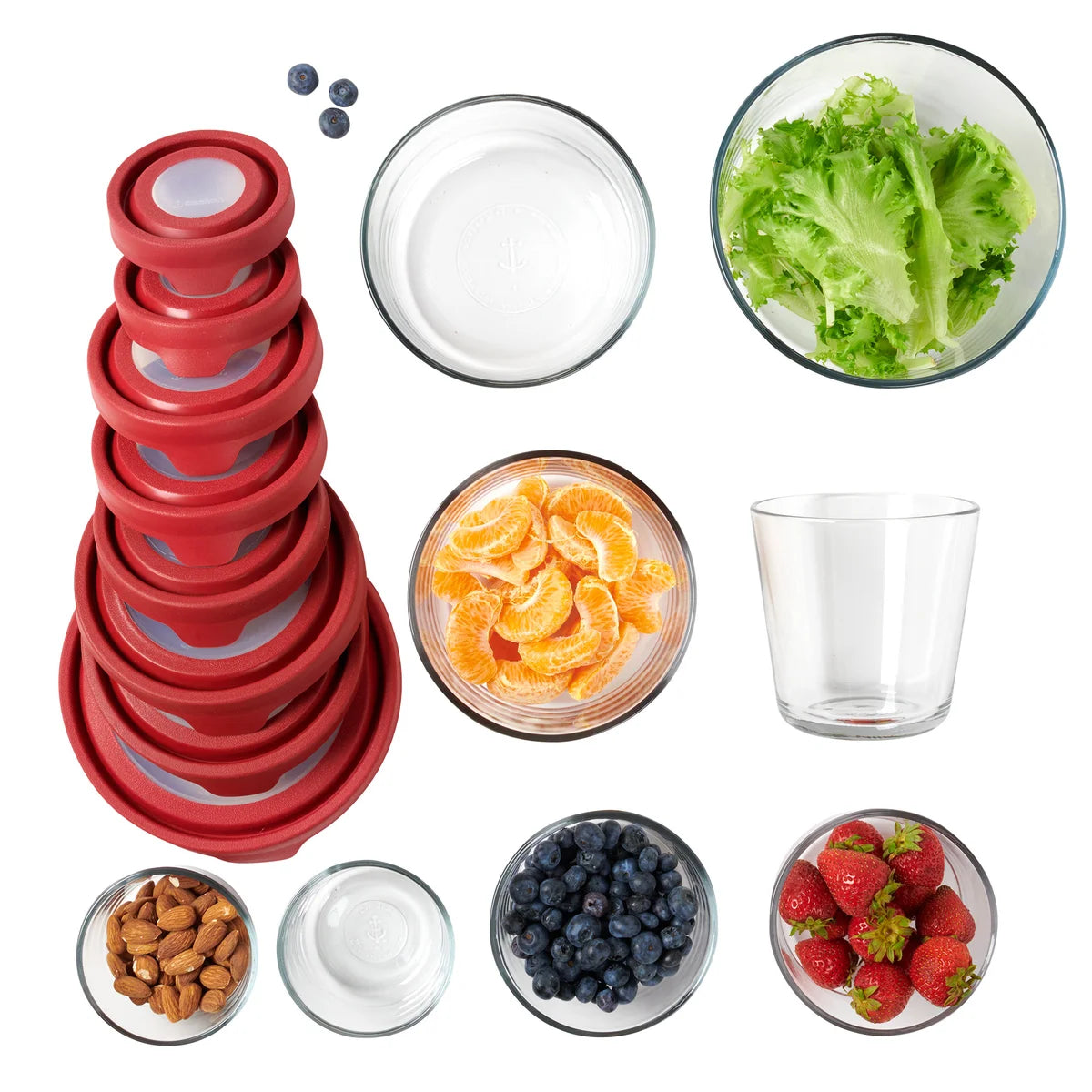 Anchor Hocking TrueSeal Glass Food Storage, Set of 16 - Retail $29