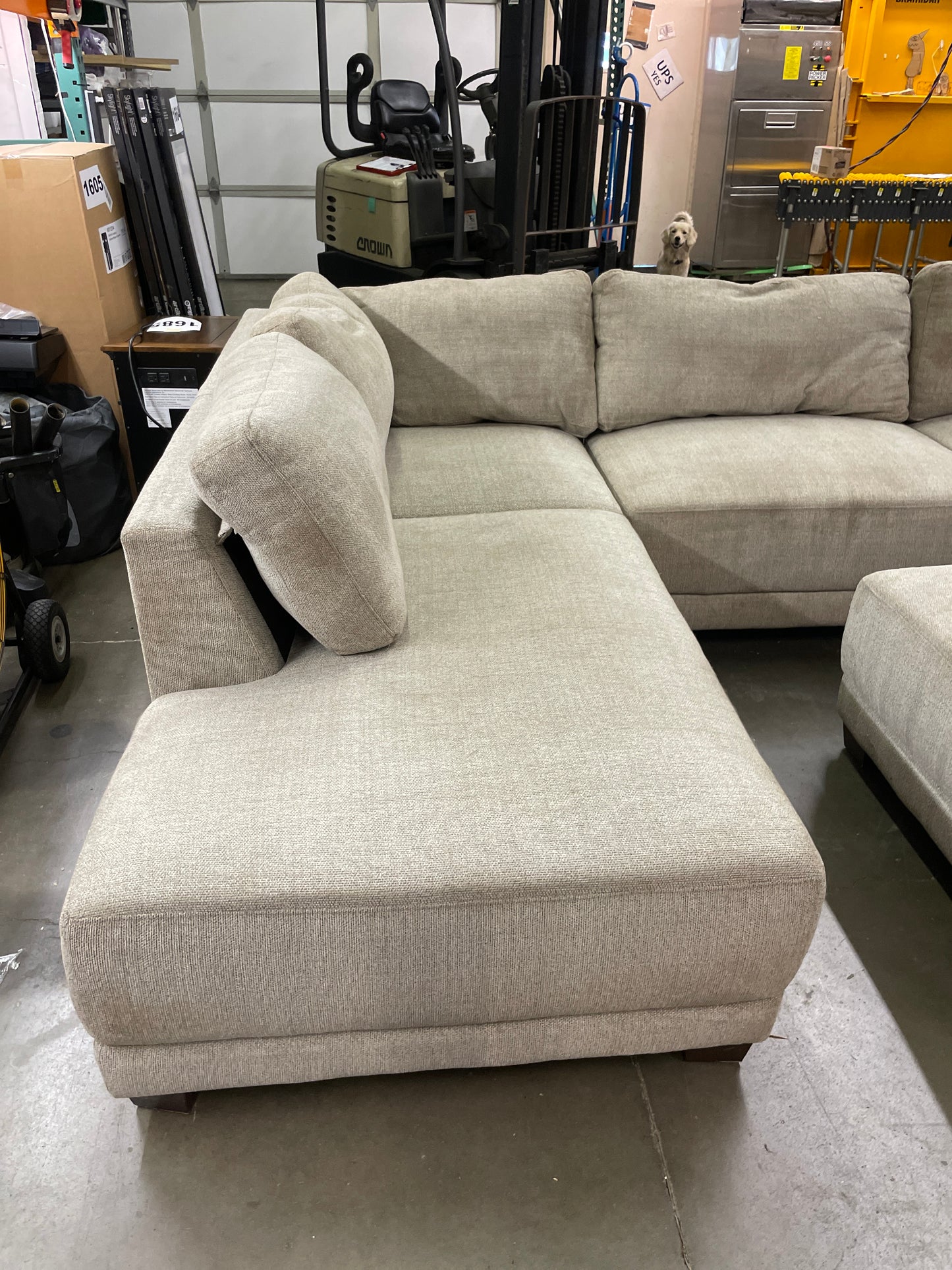 Costco - Raylin Fabric Sectional with Ottoman - Retail $1599
