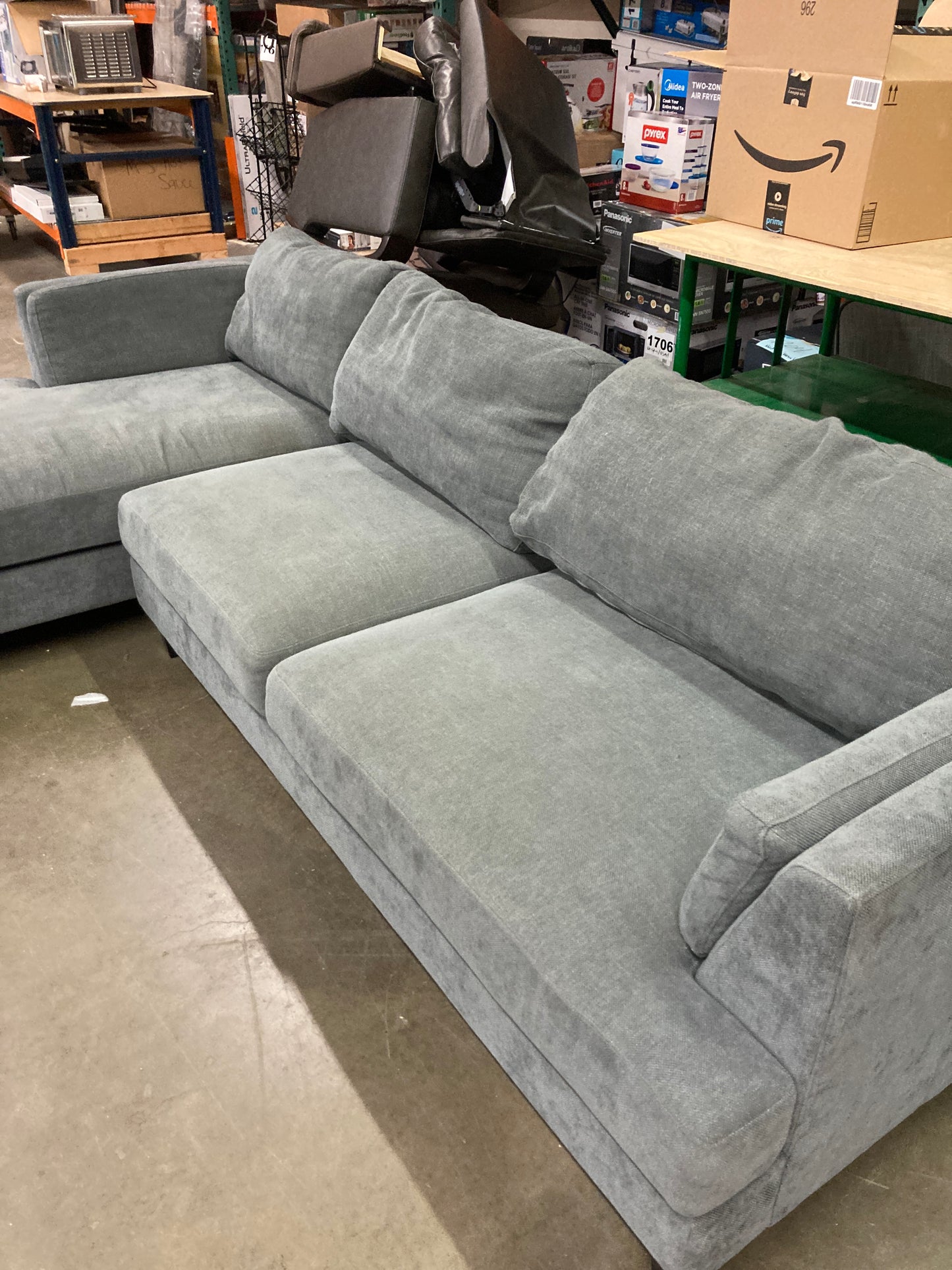 Costco - Ellery Fabric Sectional with Ottoman - Retail $799 Default Title