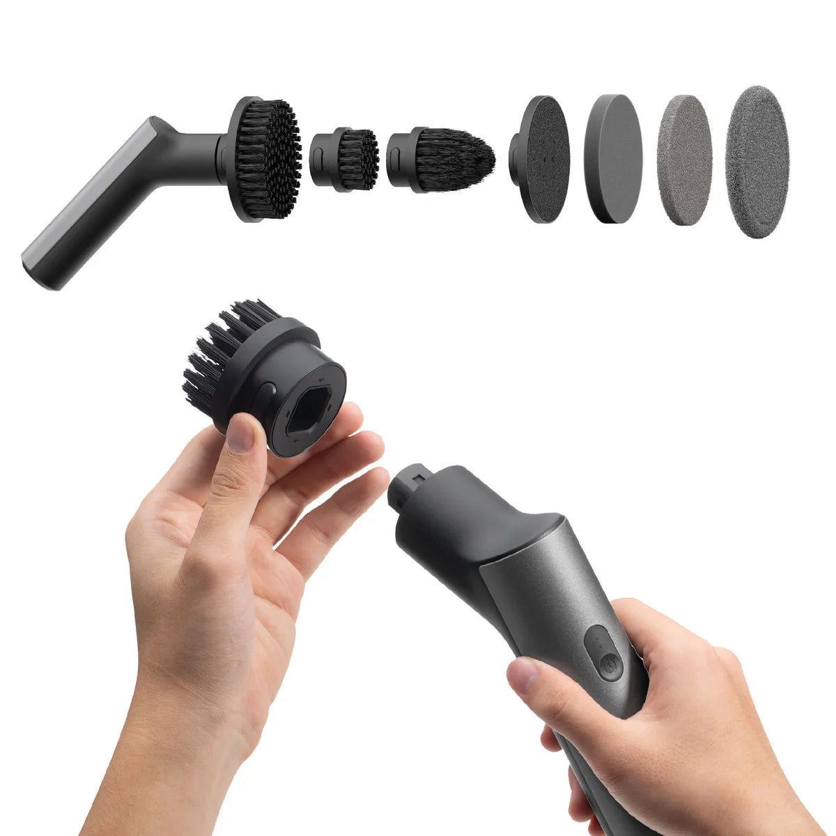 HOTO Cordless Spin Scrubber: 2.5 N·M torque, six brush heads, IPX7 rated