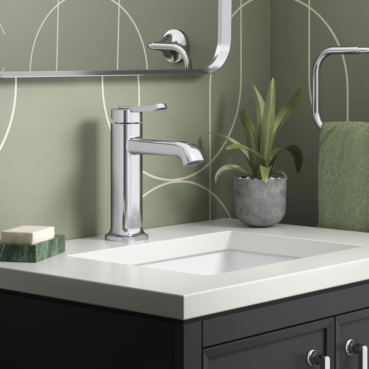 NEW - Kohler Cordate, Chrome - Single-handle Bathroom Faucet