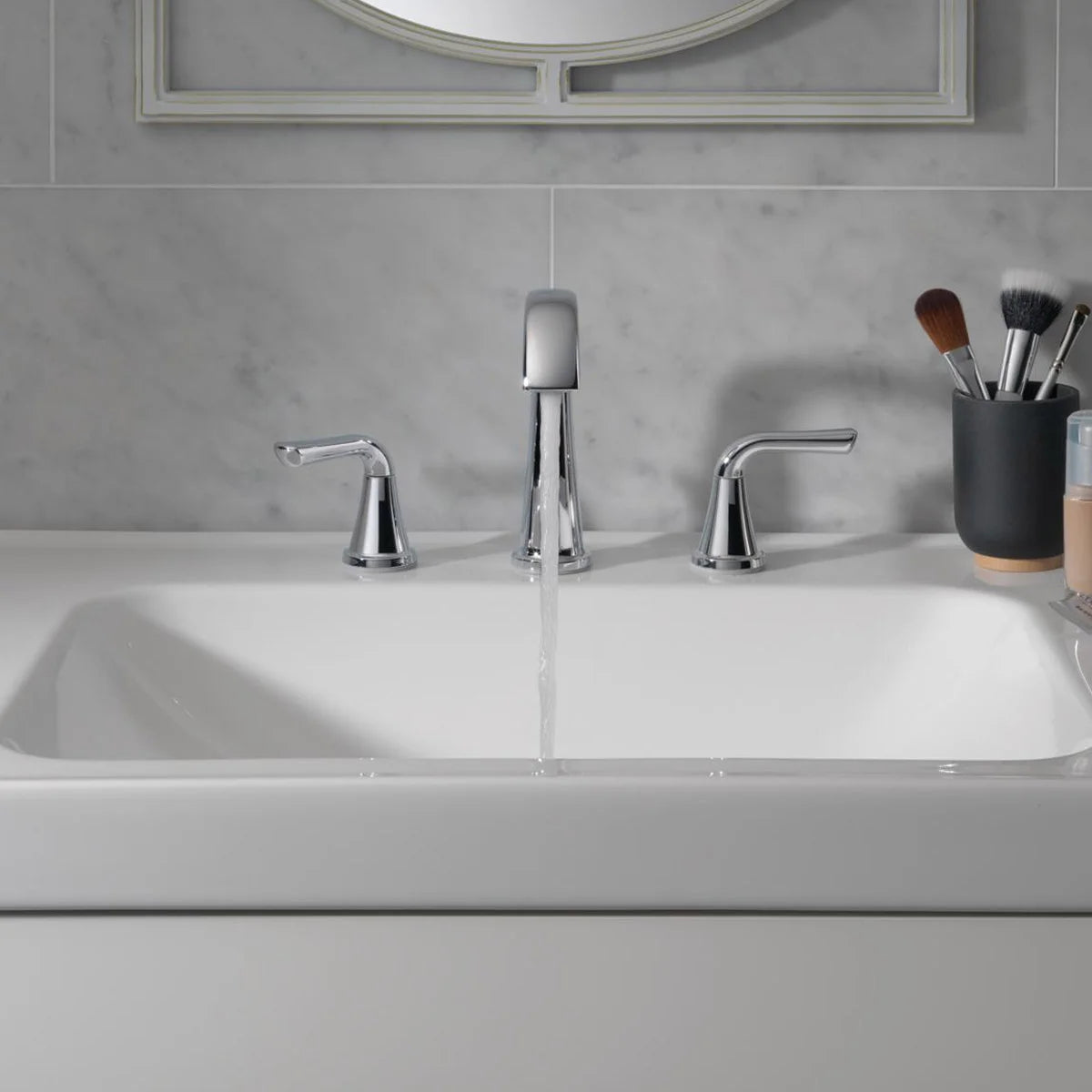 NEW - Delta Larkin Chrome Two Handle Widespread Bathroom Faucet