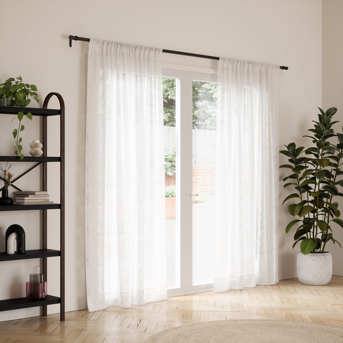 Umbra 36-72" 2-Pack Cap 1" Single Curtain Rod, Black