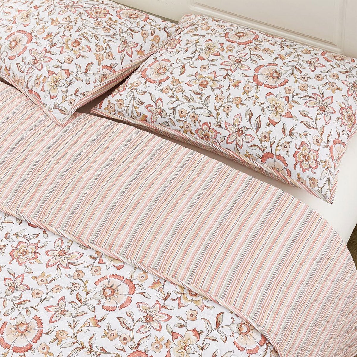 Caro Home 3-piece Cotton Quilt Set, Manda, Queen