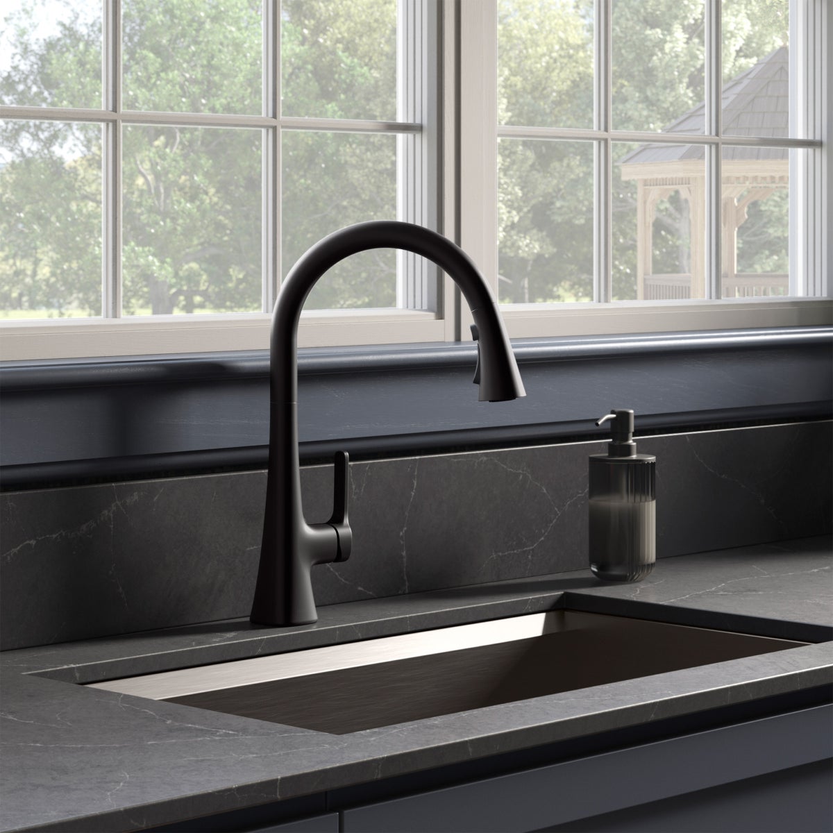 NEW - Kohler Guild Pull-down Kitchen Sink Faucet with Three-function Sprayhead - Retail $175