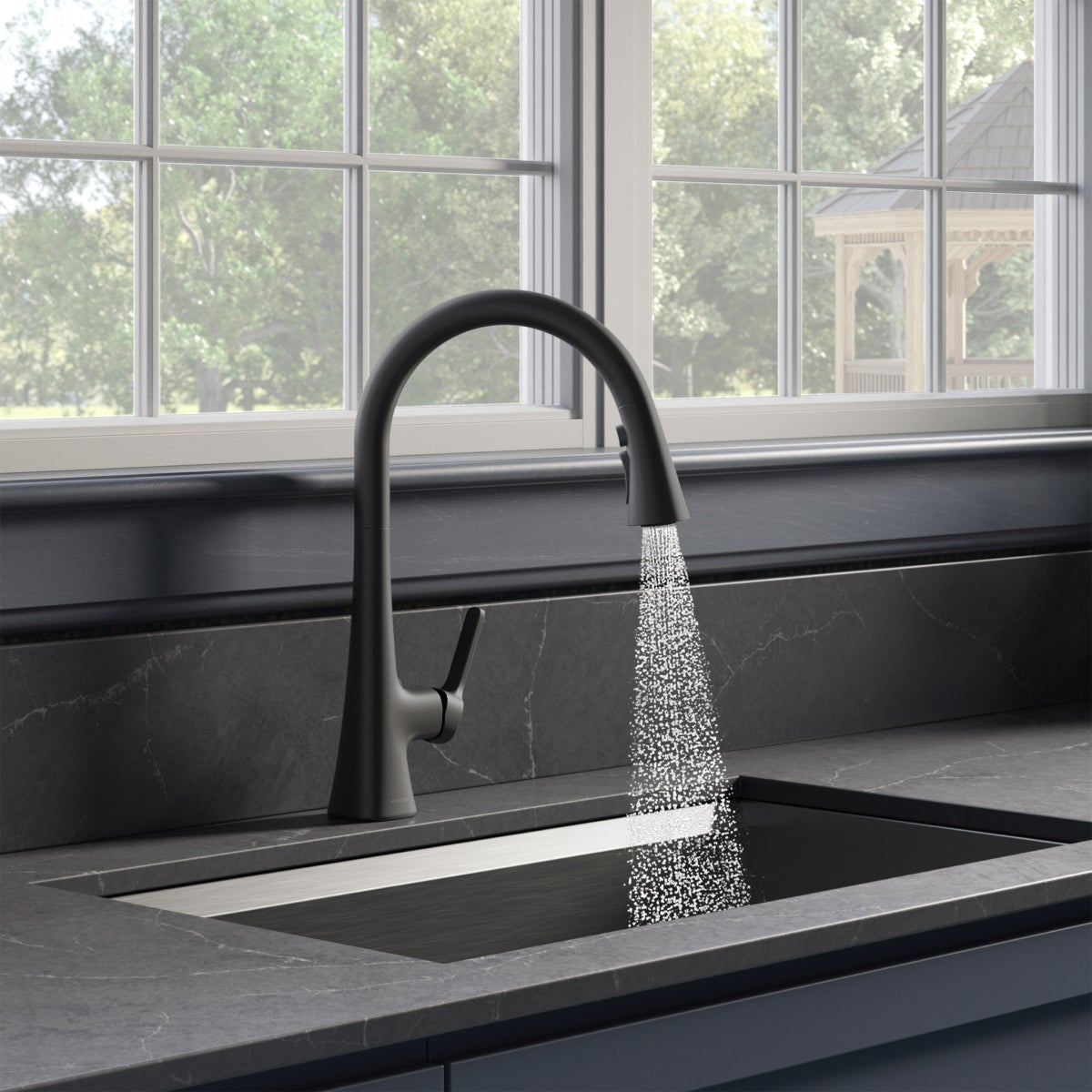 NEW - Kohler Guild Pull-down Kitchen Sink Faucet with Three-function Sprayhead - Retail $175