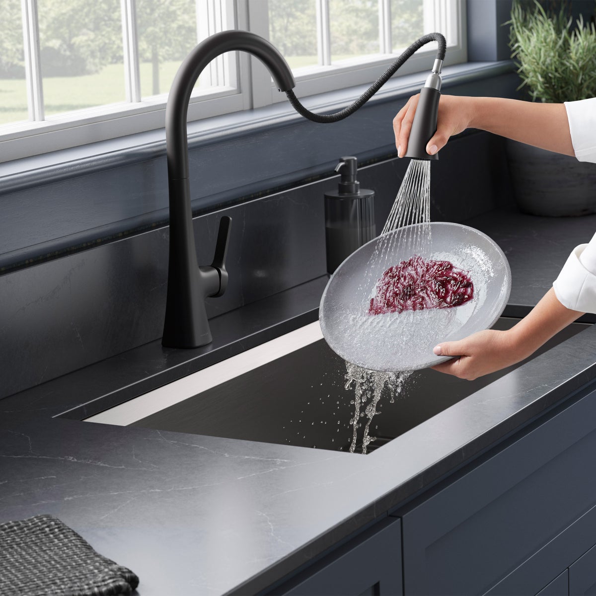 NEW - Kohler Guild Pull-down Kitchen Sink Faucet with Three-function Sprayhead - Retail $175