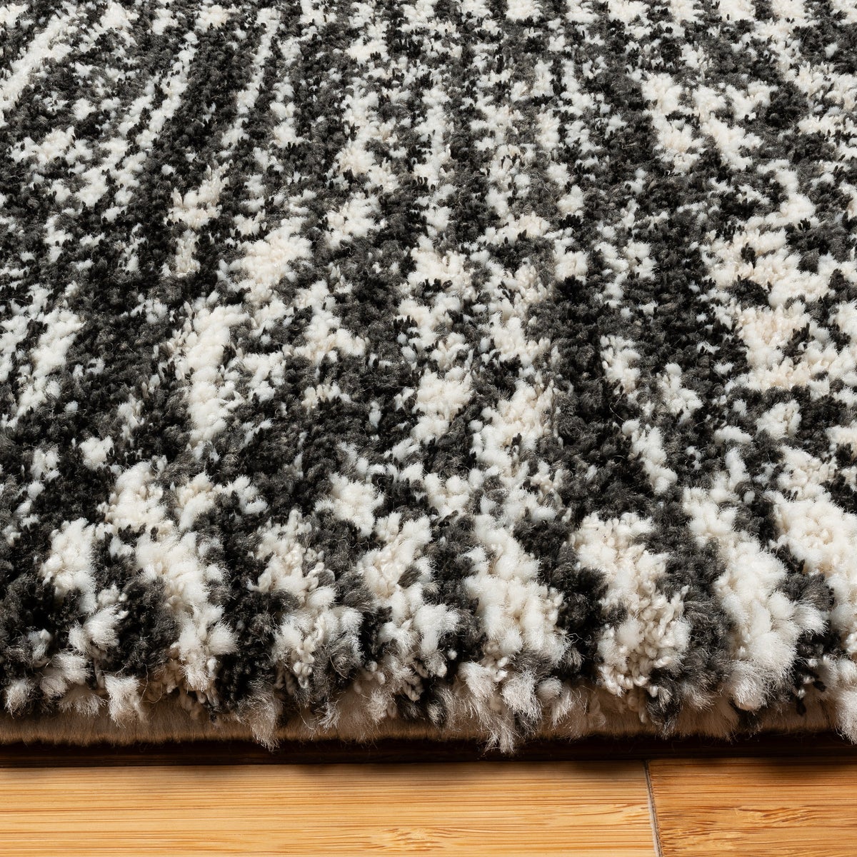 Foxwood Cozy Area Rug Collection, Alva Cream Charcoal 9x13