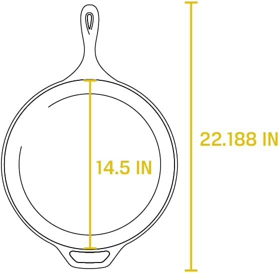 Lodge 15 Inch Cast Iron Pre-Seasoned Skillet – Signature Teardrop Handle - Use in the Oven, on the Stove, on the Grill, or Over a Campfire, Black - Retail $49
