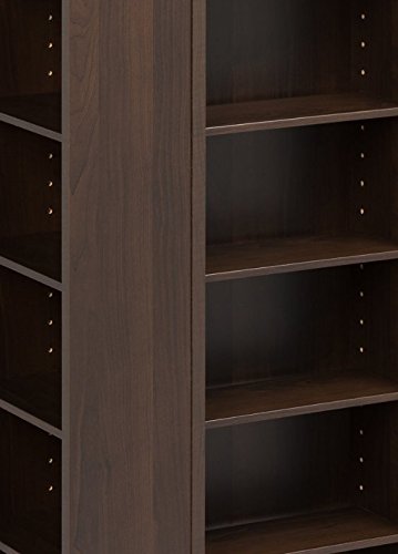 Prepac 4 Revolving Display Cabinet Media Storage, Large Four-Sided Spinning Tower, Espresso