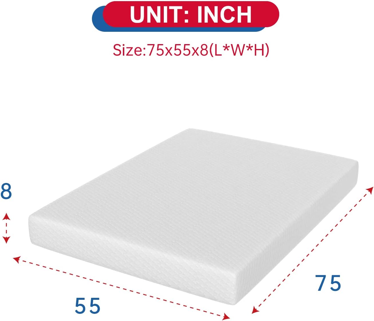 NEW - BestMassage FULL Mattress, 8 inch Gel Memory Foam Mattress for Cool Sleep & Pressure Relief, Medium Firm Mattresses CertiPUR-US Certified/Bed-in-a-Box/Pressure Relieving - Retail $164
