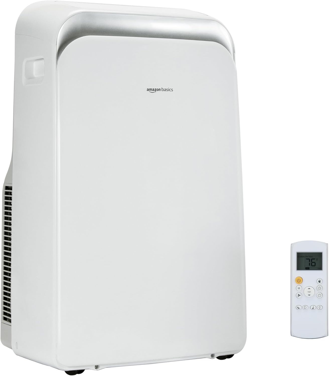 Amazon Basics 4-In-1 Portable AC (Air Conditioner), with Cool/Heat/Dry (Dehumidifier)/Fan-Only Functions, Auto Mode, Sleep Mode, Timer, Cools 550 Sqf, 13,000 BTU (ASHARE)/10000 BTU (SACC), White