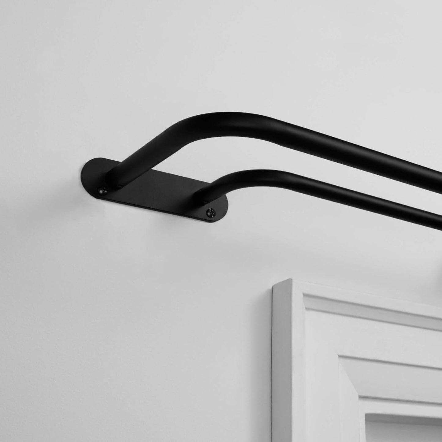 Exclusive Home Curtains Fetter Wrap Around Double Curtain Rod,52"-72", Matte Black - Retail $24