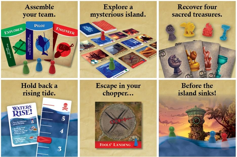 Gamewright - Forbidden Island - Cooperative Strategy Survival Board Game, 2-4 Players