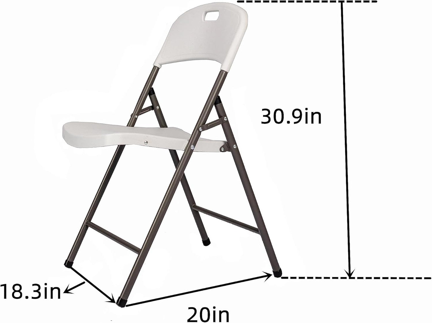 Folding Plastic Chair with 350-Pound Capacity - 6-Pack, Commercial Grade Folding Chair,White (White, 6-Picks) - Retail $110