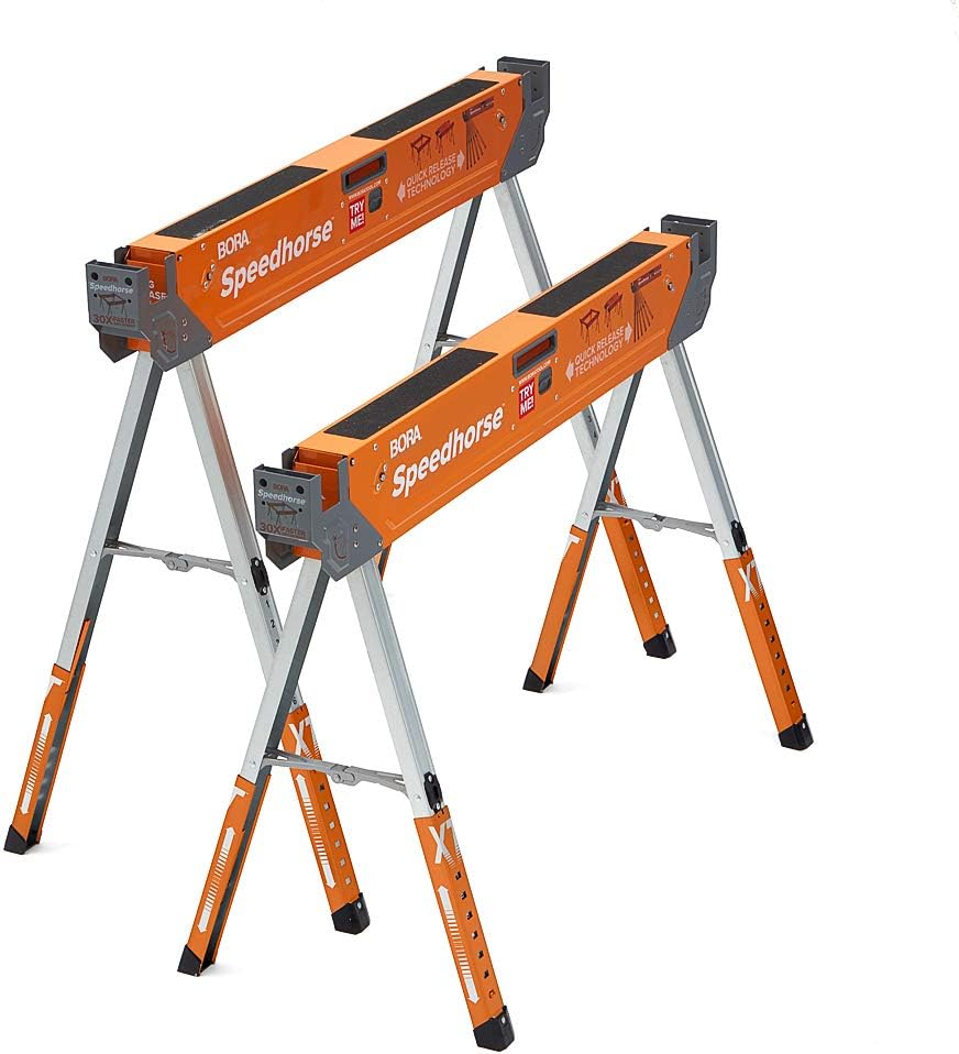 NEW - Bora 30 in. to 36 in. Steel Speed Horse XT Sawhorse (2-Pack) - Retail $199