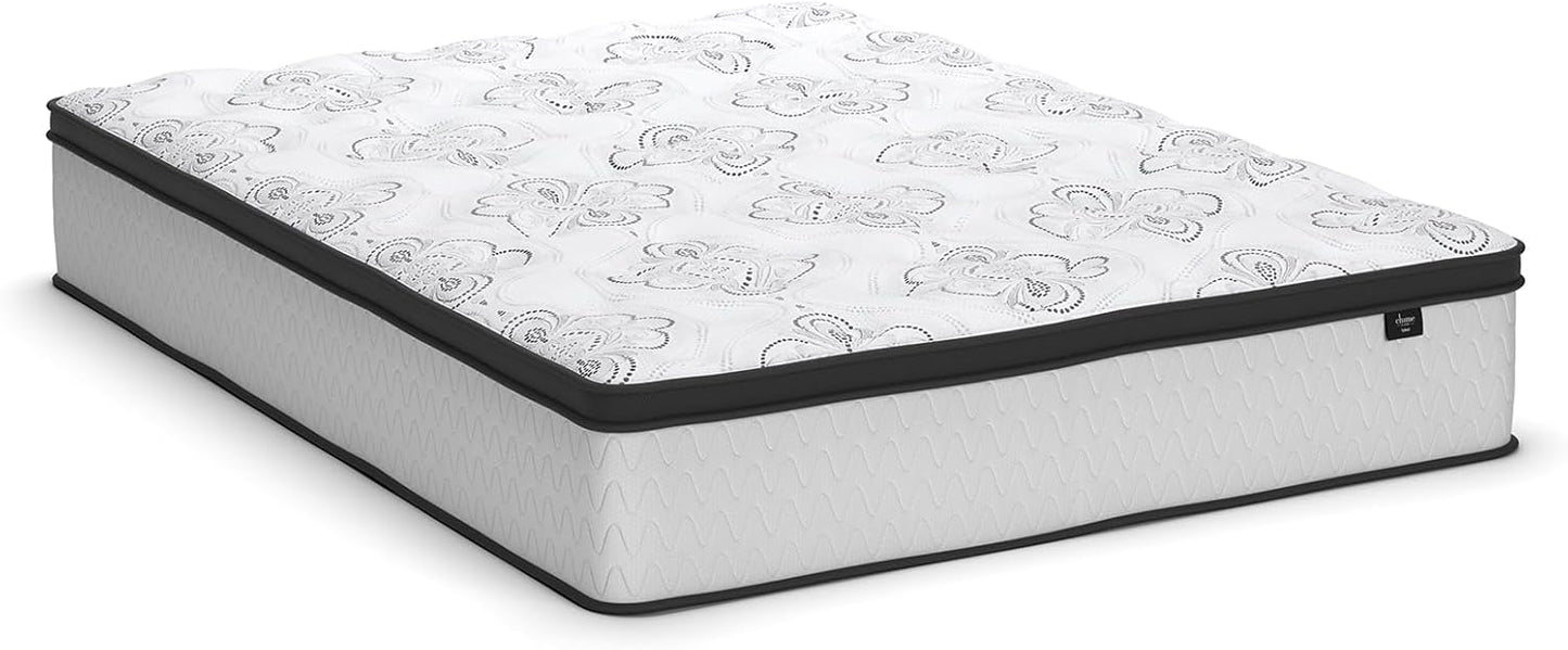 NEW - Signature QUEEN 12 In HYBRID Design by Ashley Queen Size Chime 12 Inch Medium Firm Hybrid Mattress with Cooling Gel Memory Foam for Pressure Relief - Retail $339