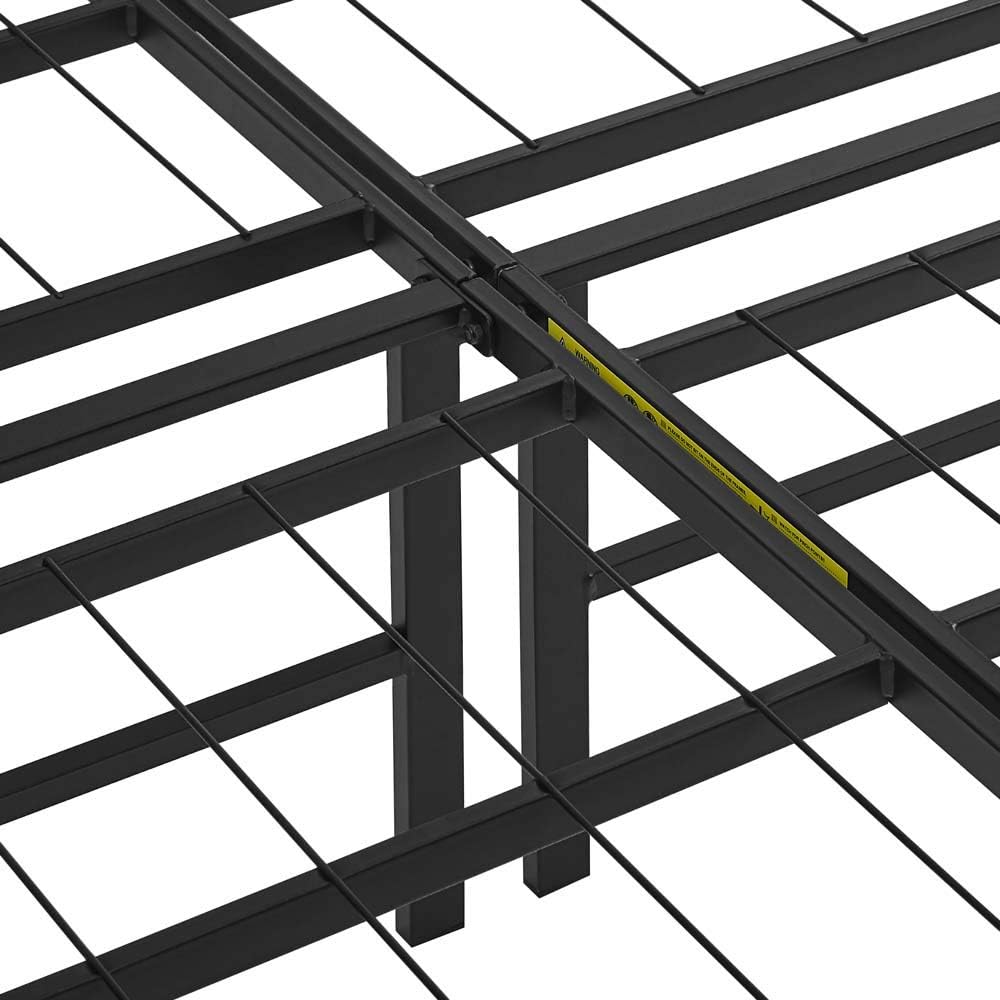 Amazon Basics QUEEN Foldable Metal Platform Bed Frame with Tool Free Setup, 14 Inches High, Sturdy Steel Frame, No Box Spring Needed - Retail $95