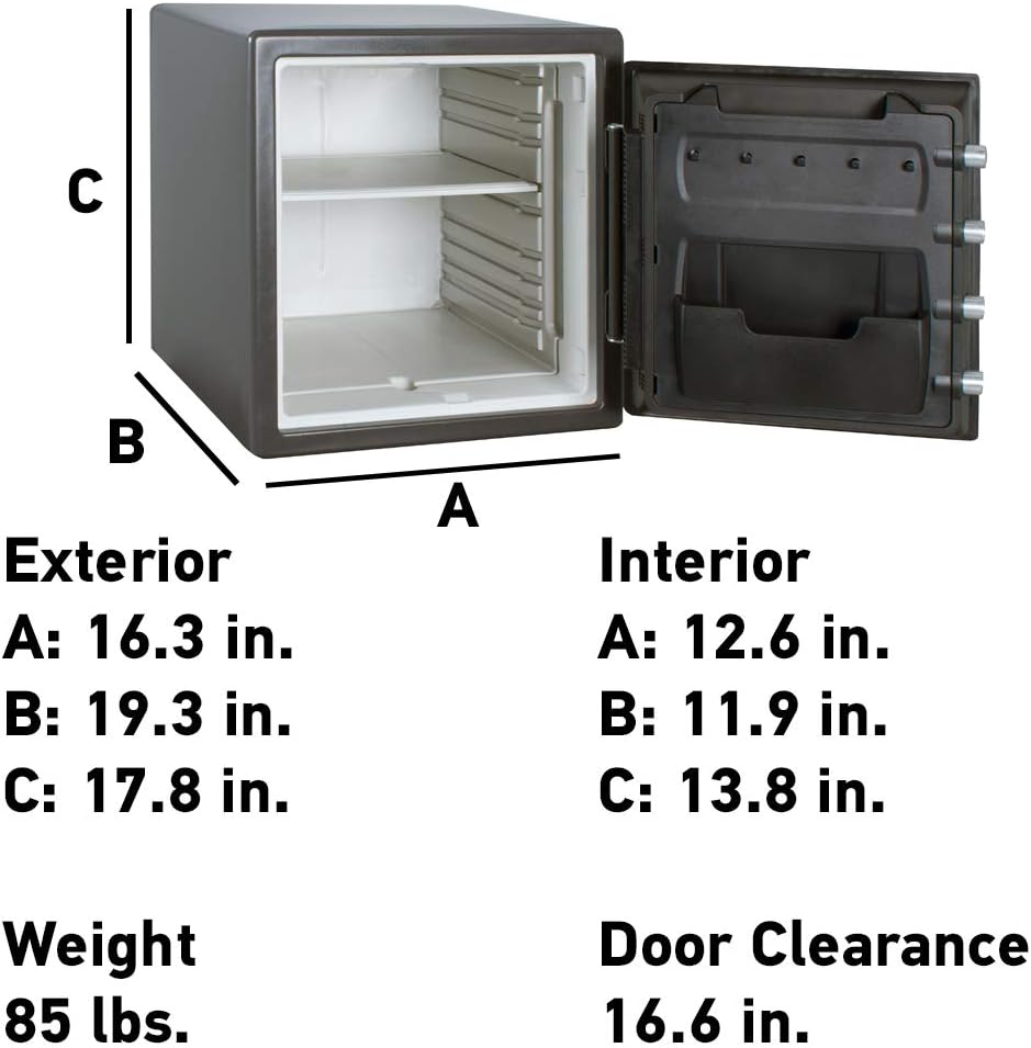 SentrySafe Fireproof Steel Home Safe with Digital Keypad Lock, Secure Valuables, Jewelry and Documents, 1.19 Cubic Feet, 17.8 x 16.3 x 19.3 inches, SF123ES - Retail $239
