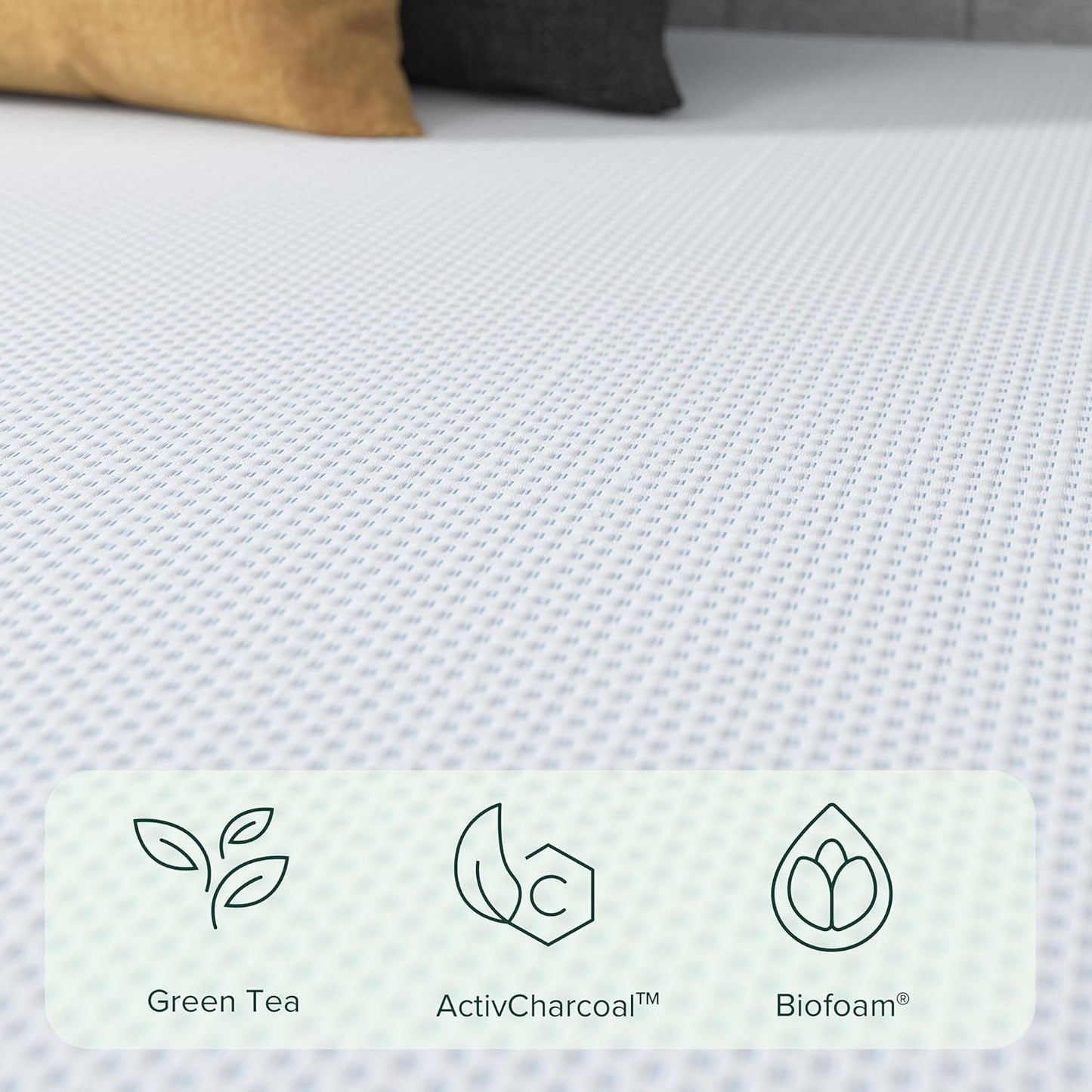 NEW - ZINUS QUEEN 12 In Green Tea Cooling Gel Memory Foam Mattress, CertiPUR-US - Retail $335