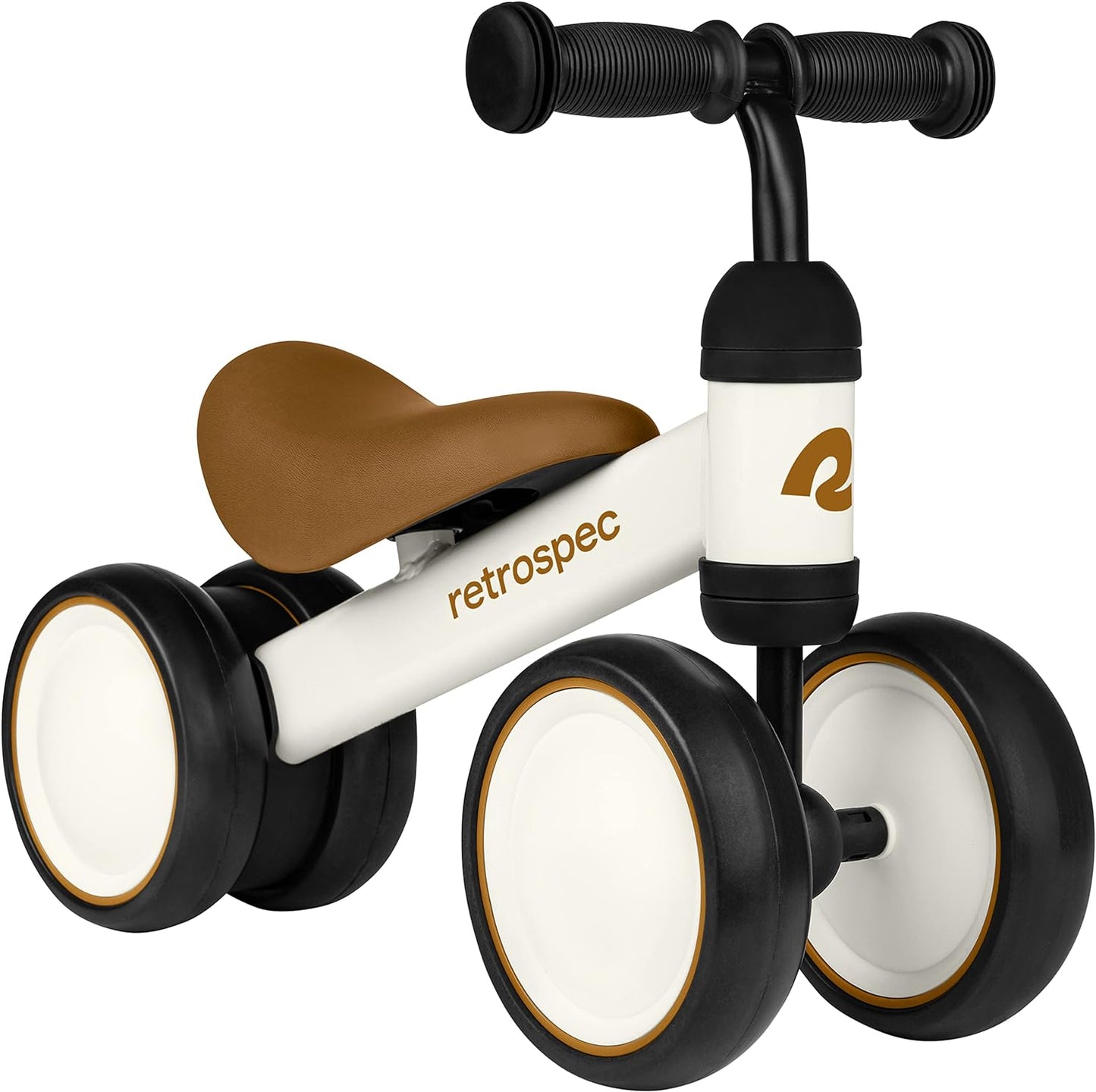 NEW - Retrospec Cricket Baby Walker Balance Bike with 4 Wheels for Ages 12-24 Months - Toddler Bicycle Toy for 1 Year Old’s - Ride On Toys for Boys and Girls - One Size,Eggshell - Retail $49