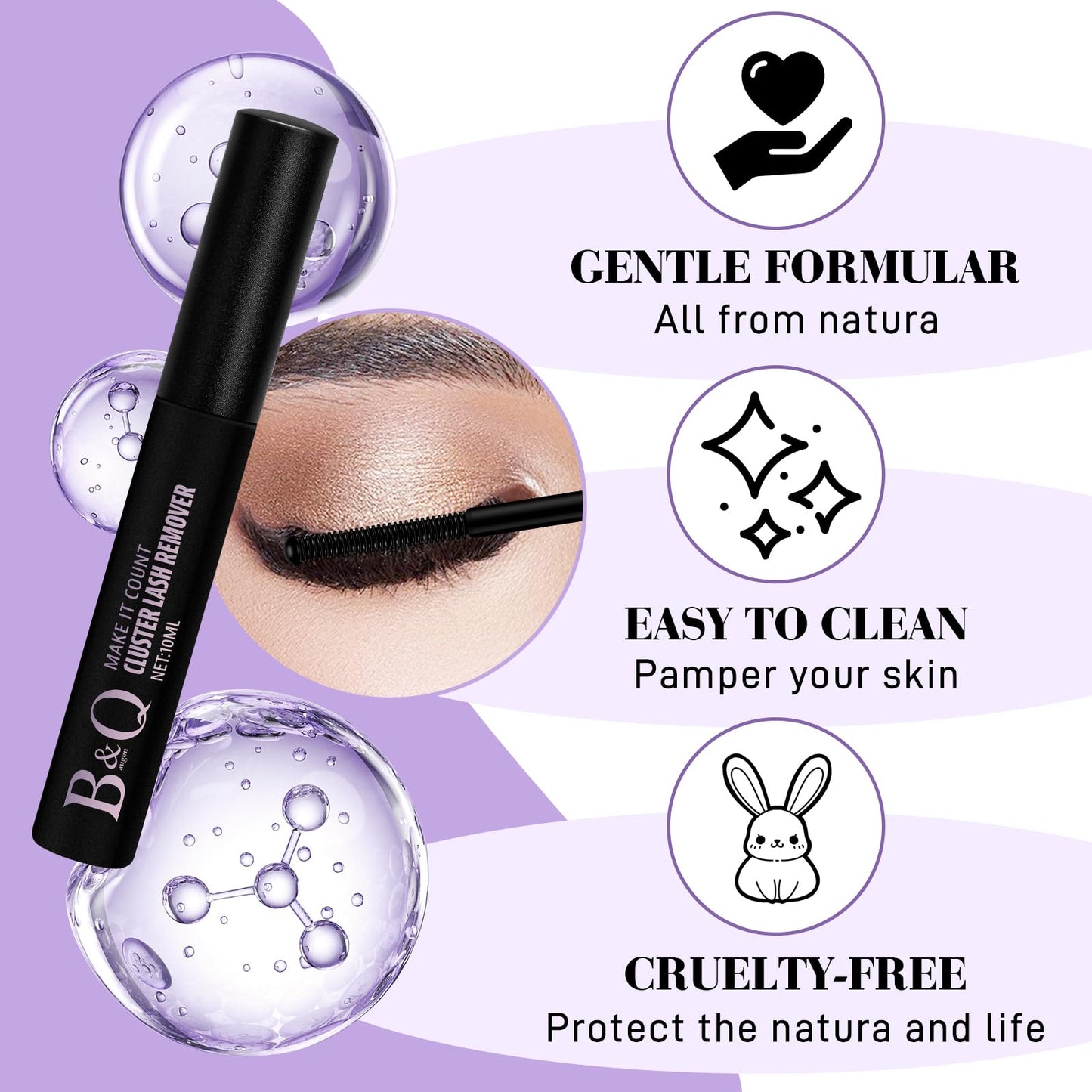 B&Qaugen B&Q Lash Remover for Lash Clusters 10 ML Lash Cluster Remover Cluster Lash Remover Cluster Lash Bond Remover Lash Adhesive Remover Lash Glue Remover Lash Bond and Seal Remover(Remover-10ML)
