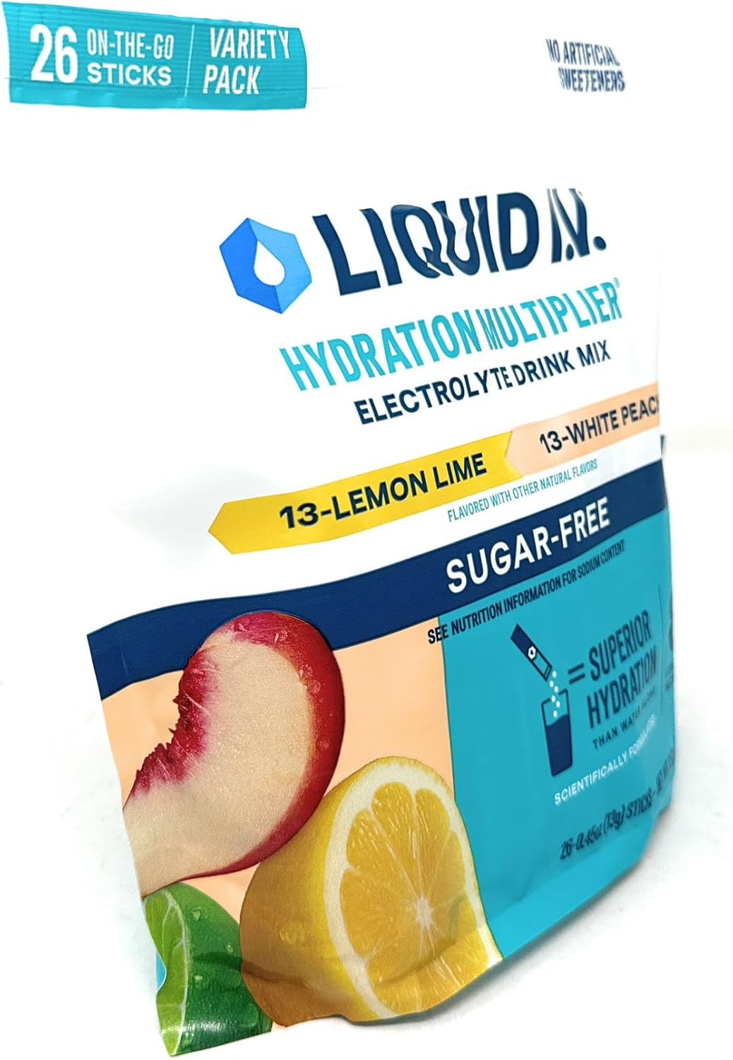 Liquid I.V. Sugarfree Hydration Multiplier Lemon Lime & White Peach - 26 Sticks