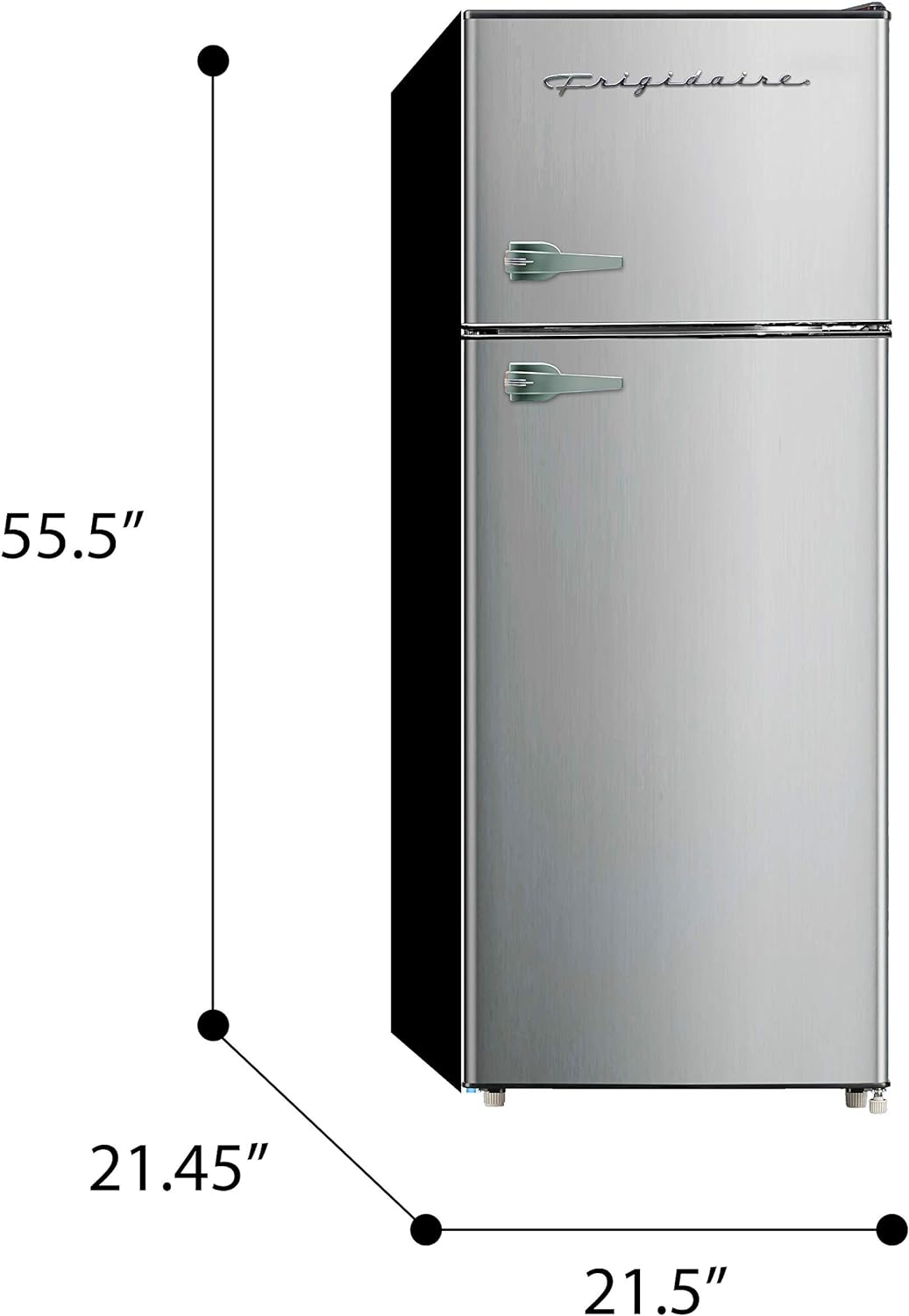 Like NEW - Frigidaire EFR751, 2 Door Apartment Size Refrigerator with Freezer, 7.5 cu ft, Platinum Series, Stainless Steel