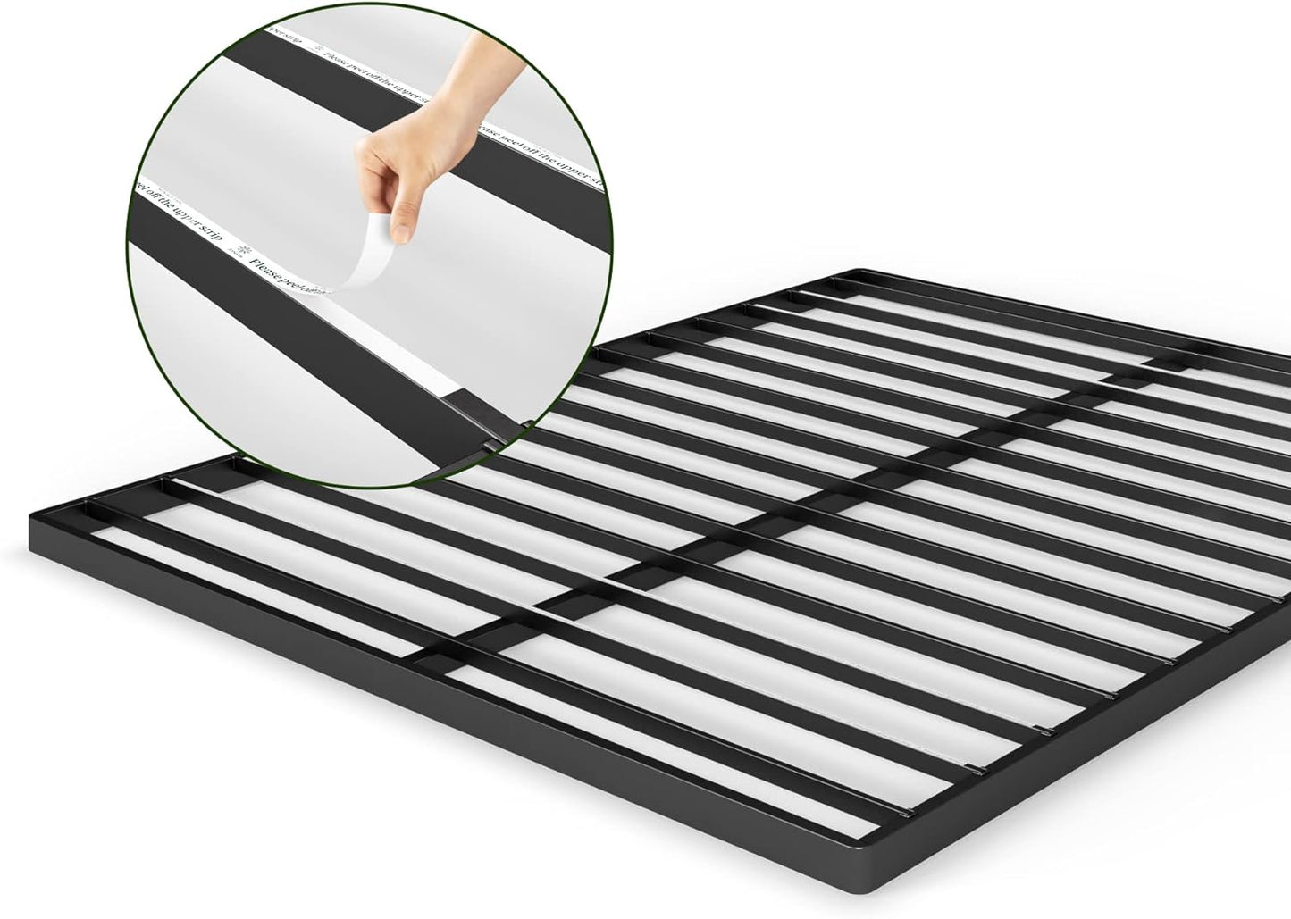 NEW - ZINUS Quick Lock Bunkie Board, Box Spring & Bed Slat Replacement, Metal Frame with Steel Slats, Easy Assembly, Queen - Retail $119