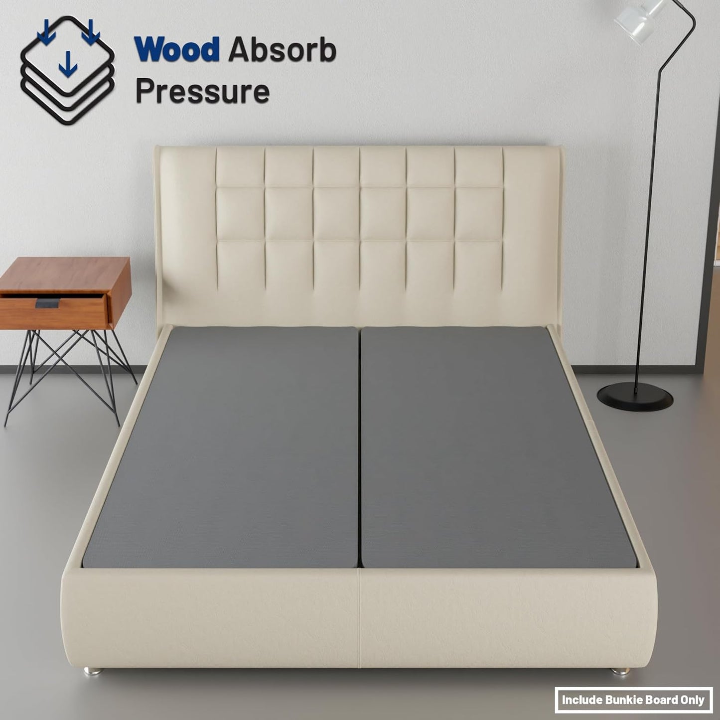Nutan Split Fully Assembled Bunkie Board for Mattress/Bed Support, Queen, Beige - Retail $200