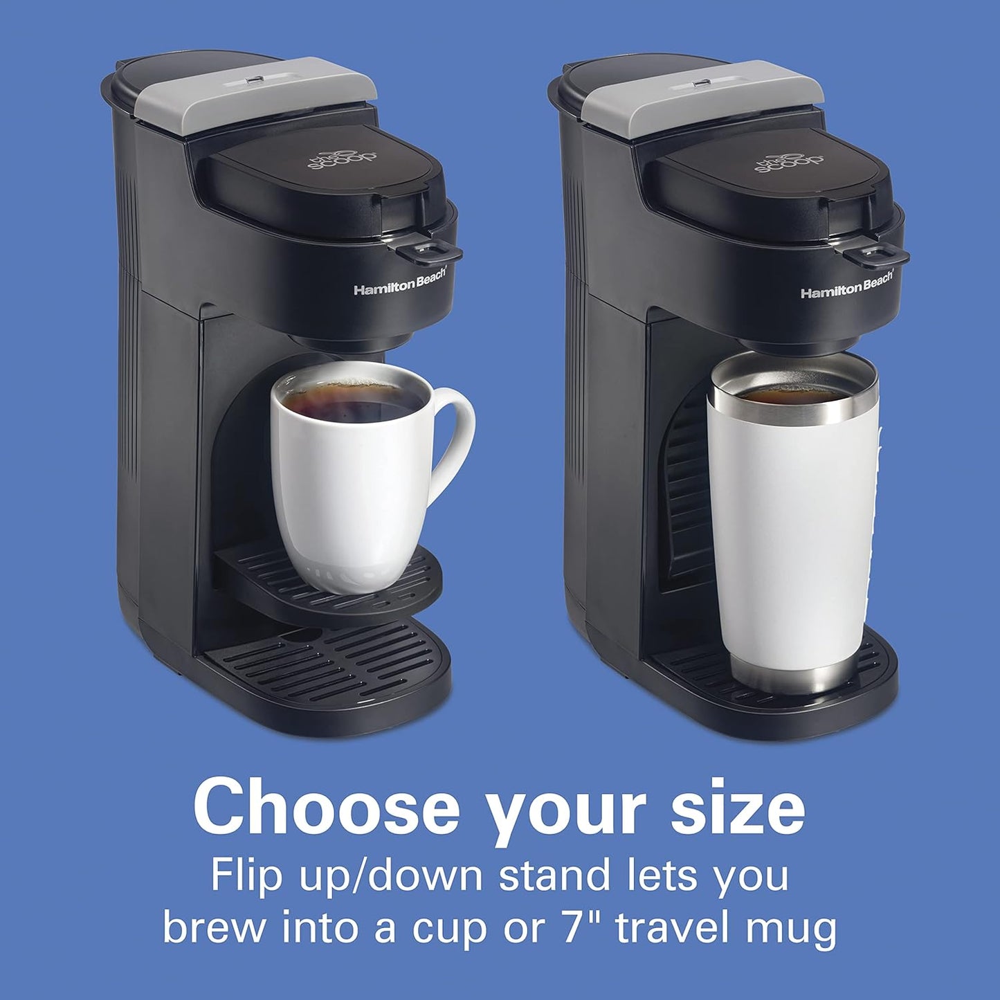Hamilton Beach The Scoop Single Serve Coffee Maker & Fast Grounds Brewer for 8-14oz. Cups, Brews in Minutes, Black (47620), Next Gen - Retail $39