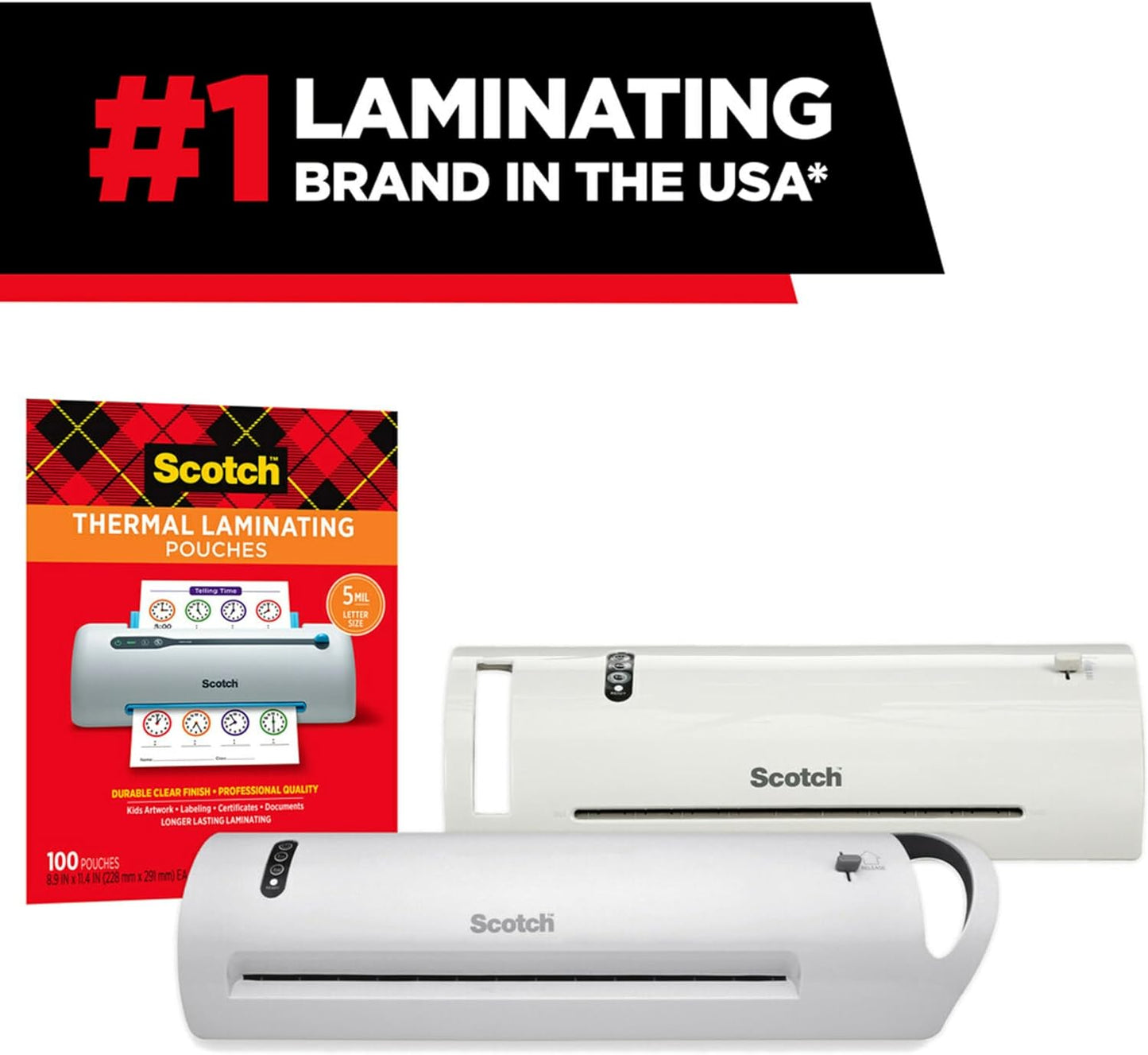 Scotch TL902VP Thermal Laminator, 1 Laminating Machine, White, Laminate Recipe Cards, Photos and Documents, For Home, Office or School Supplies, 9 in. - Retail $0