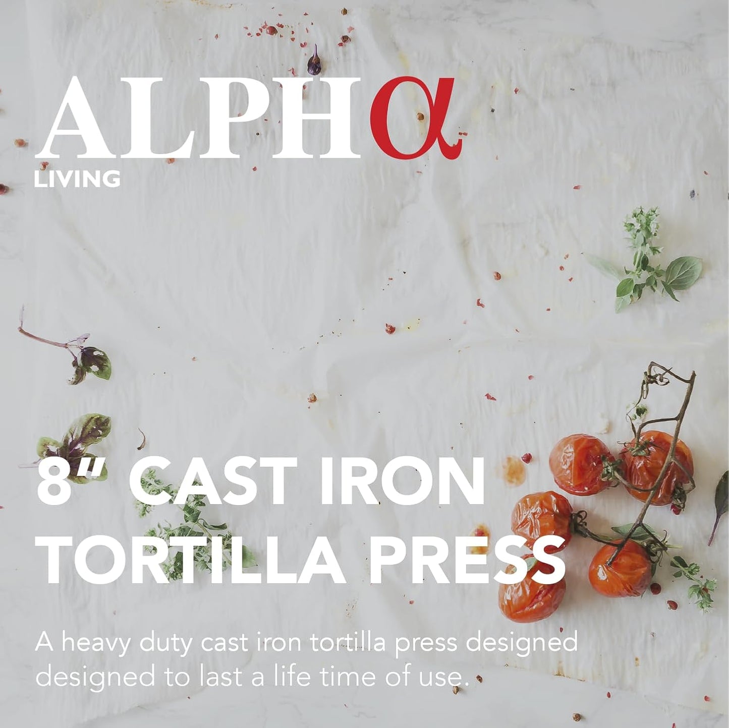Tortilla Press – 8 Inch Cast Iron Quesadilla Maker – Heavy Duty Empanada Maker Press – Cast Iron Tortilla Maker for Kitchen, Home Use