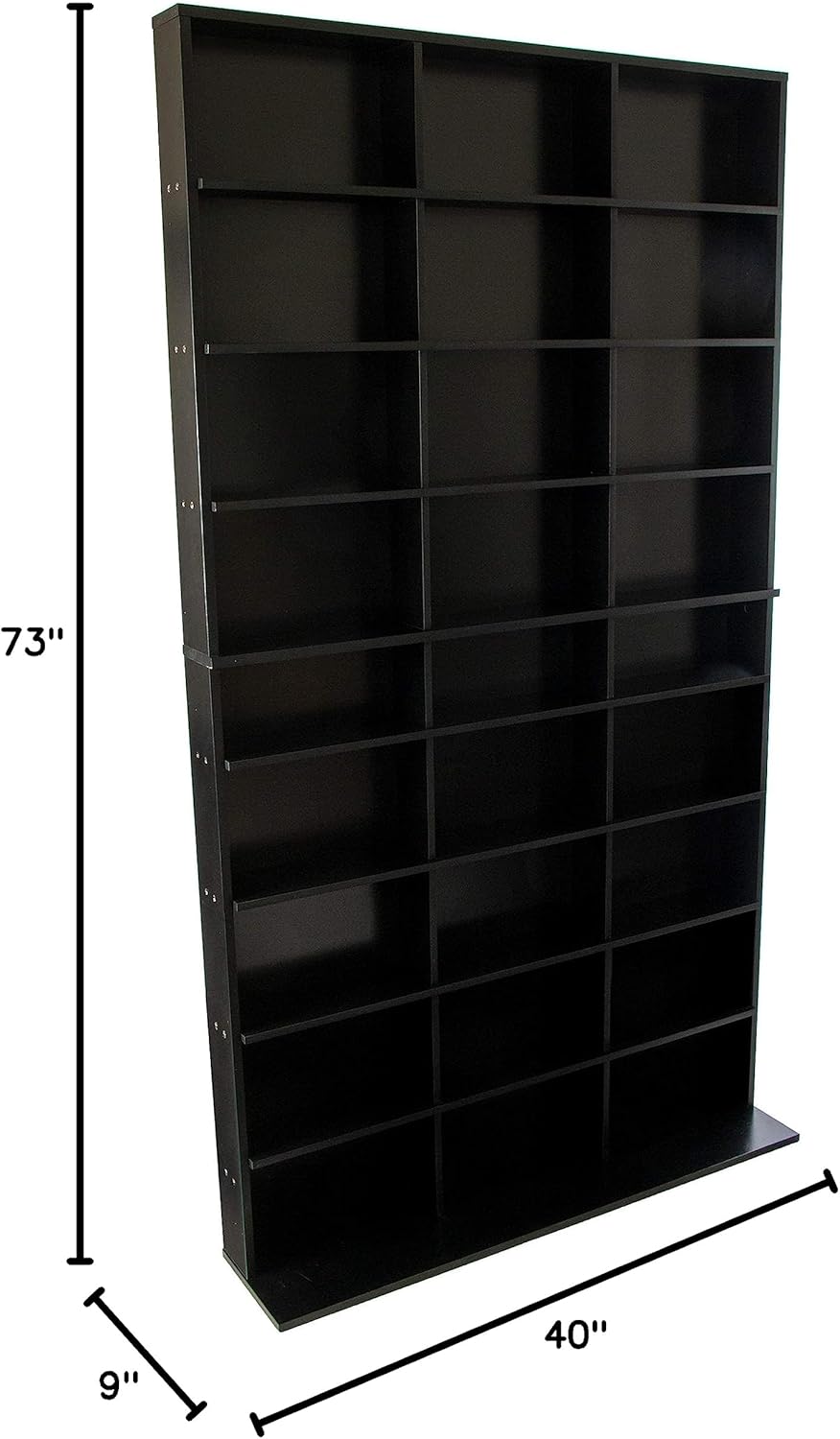 Atlantic Elite XL Media Storage Cabinet – Protect & Organize Prized Music, Movie, Video Games, Collectables & Memorabilia Collections, PN 38408117 in Black - Retail $87