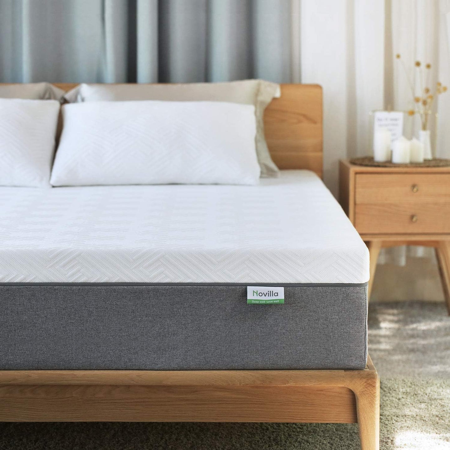 NEW - Novilla 10 Inch QUEEN Mattress Gel Memory Foam Mattress for Cool Night & Pressure Relief, Medium Plush Bed Mattresses, Bliss - Retail $316