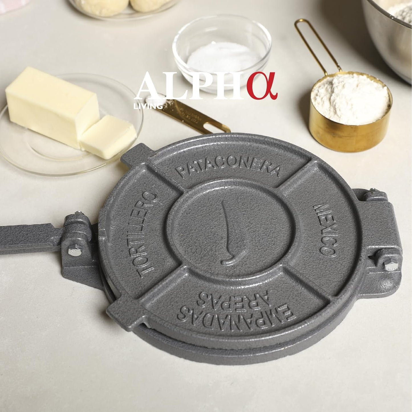 Tortilla Press – 8 Inch Cast Iron Quesadilla Maker – Heavy Duty Empanada Maker Press – Cast Iron Tortilla Maker for Kitchen, Home Use
