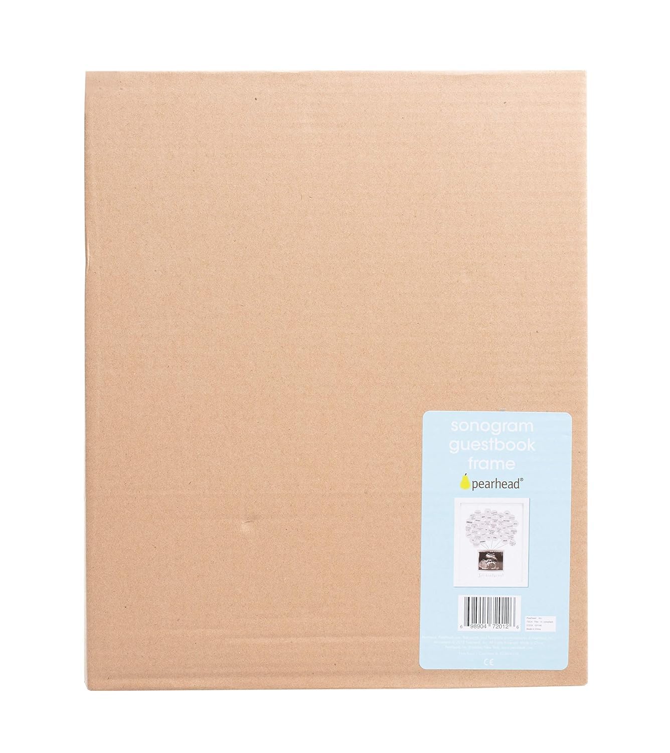 Pearhead Baby Shower Signature Guest Book & Sonogram Keepsake Picture Frame with 50 Balloon Stickers, Alternative Guestbook Idea, 5” x 4” Photo Insert, White