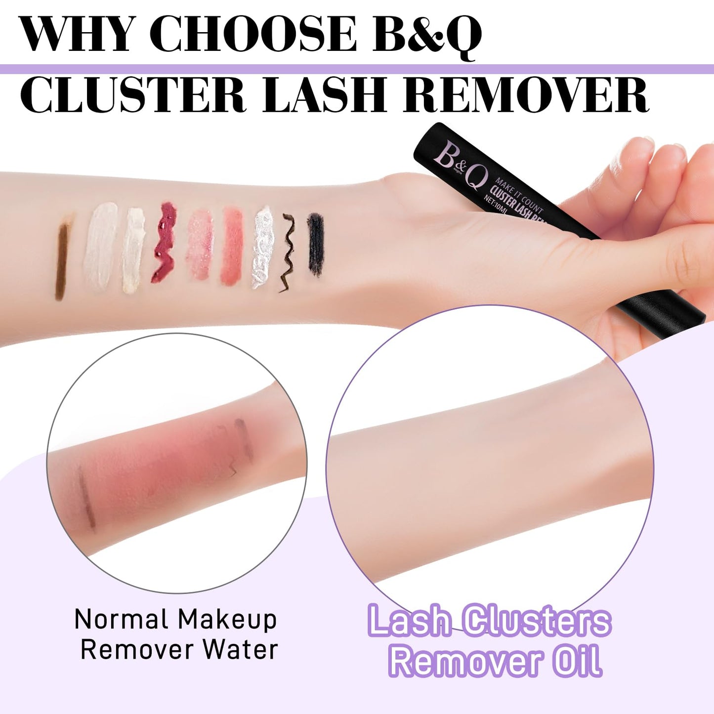 B&Qaugen B&Q Lash Remover for Lash Clusters 10 ML Lash Cluster Remover Cluster Lash Remover Cluster Lash Bond Remover Lash Adhesive Remover Lash Glue Remover Lash Bond and Seal Remover(Remover-10ML)