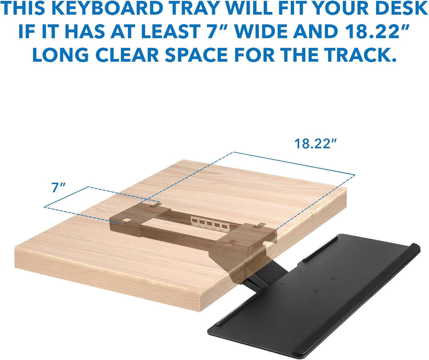 Mount-It! Under Desk Computer Keyboard and Mouse Tray, Ergonomic Keyboard Drawer with Gel Wrist Pad, Black - Retail $73