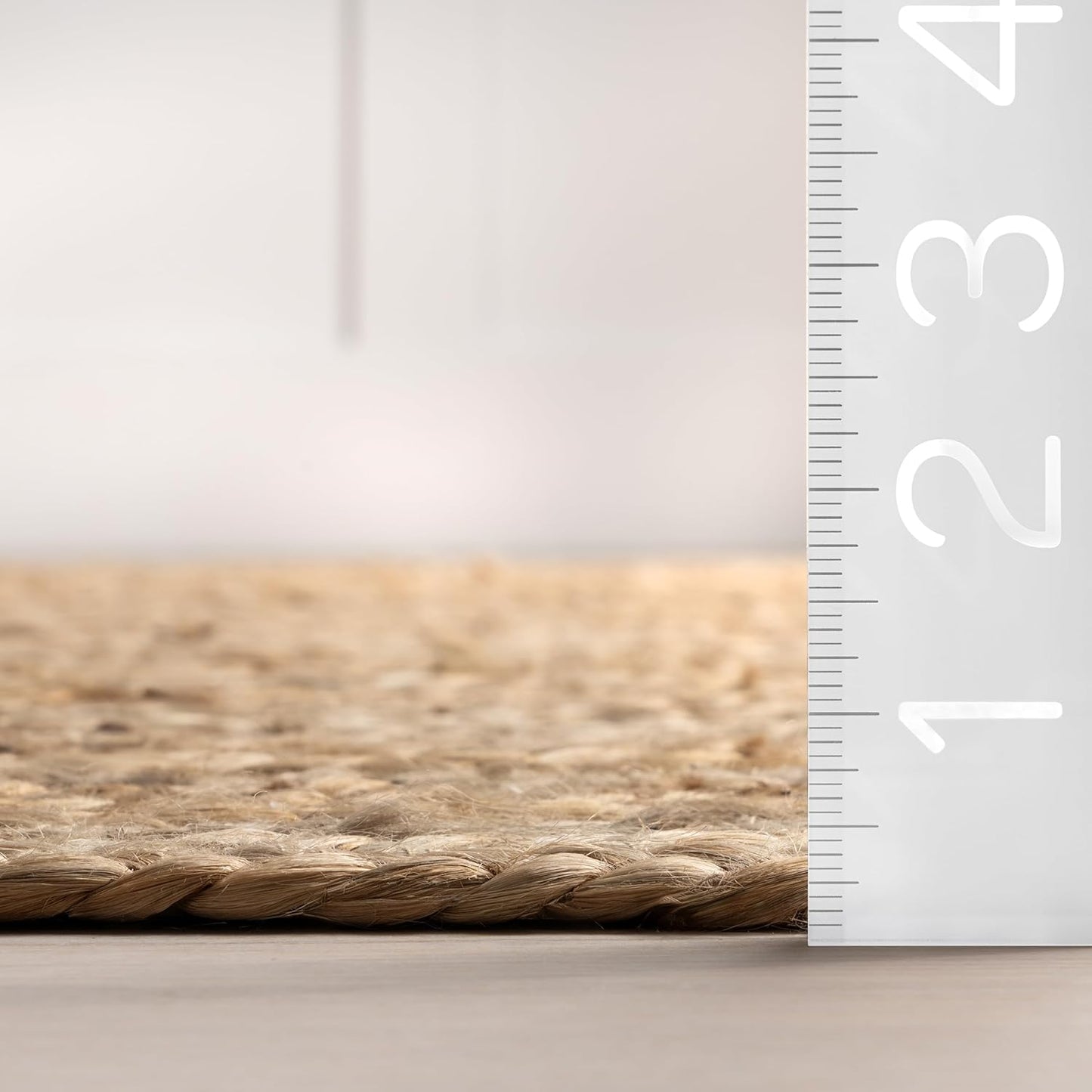 nuLOOM 6x9 Rigo Jute Hand Woven Area Rug, Natural, Solid Farmhouse Design, Natural Fiber, For Bedroom, Living Room, Dining Room, Hallway, Office, Kitchen, Entryway - Retail $84