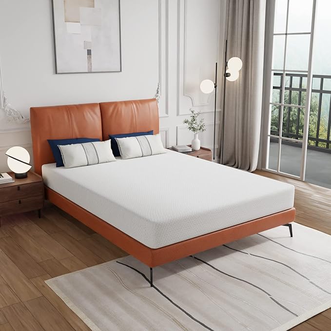 NEW - PayLessHere QUEEN 8 inch Memory Foam Mattress Cooling Gel Green Tea Infused Mattress,Fiberglass Free,CertiPUR-US Certified,Breathable Bed Mattress for Cooler Sleep Supportive,White Queen - Retail $159